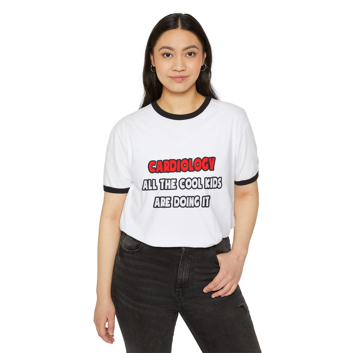 Funny Cardiologist Shirts and Gifts - Unisex Cotton Ringer T-Shirt