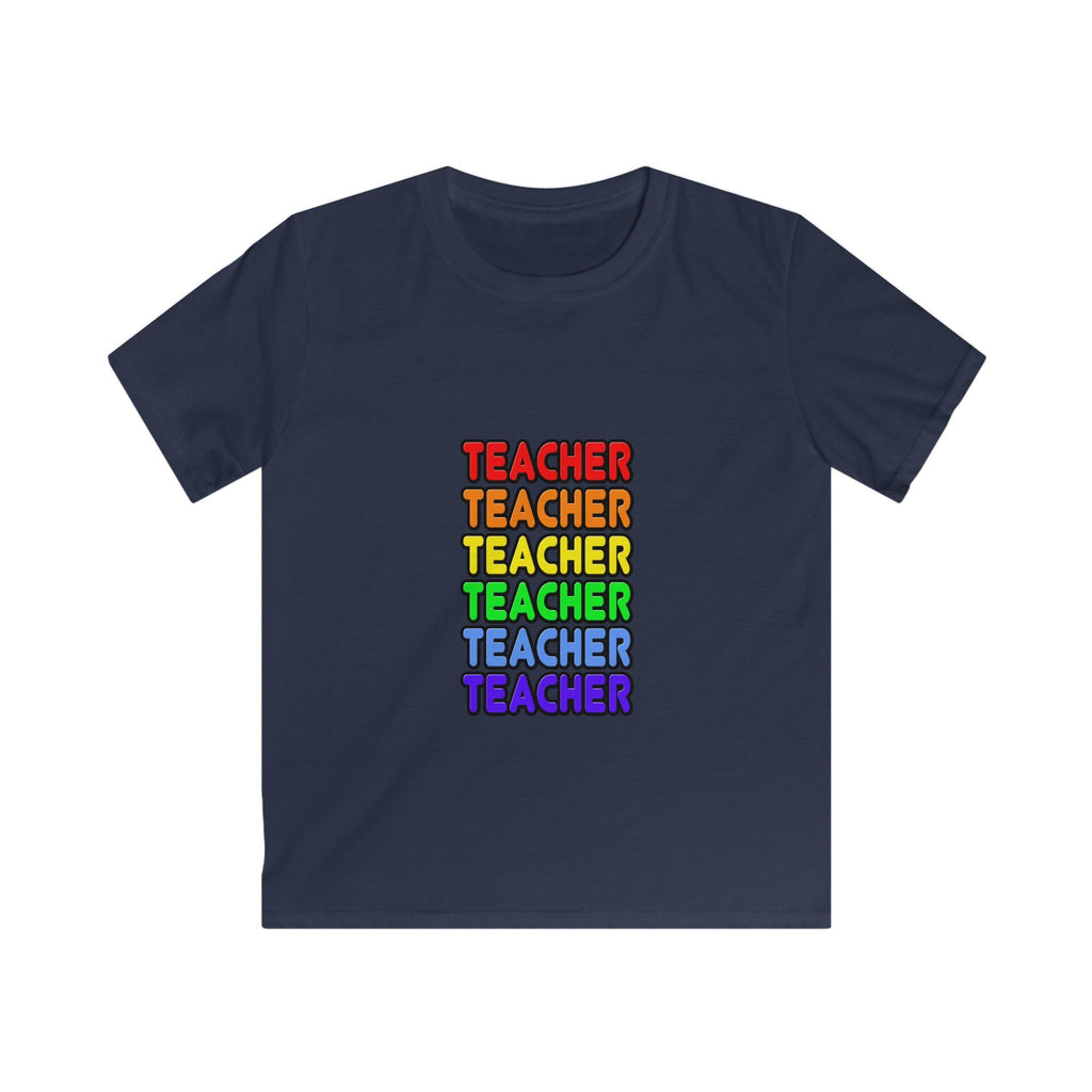Rainbow Teacher - Kids Softstyle Tee