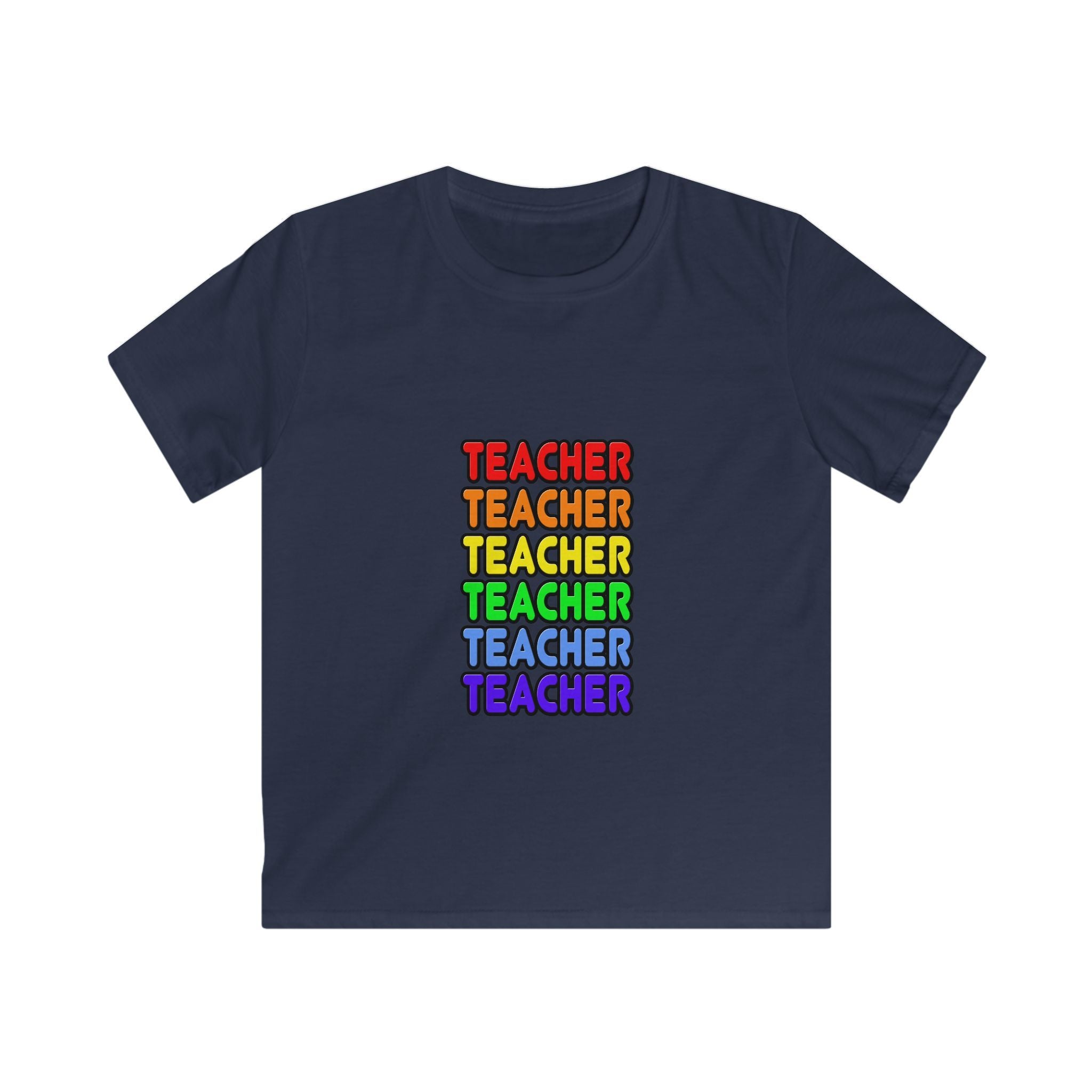 Rainbow Teacher - Kids Softstyle Tee
