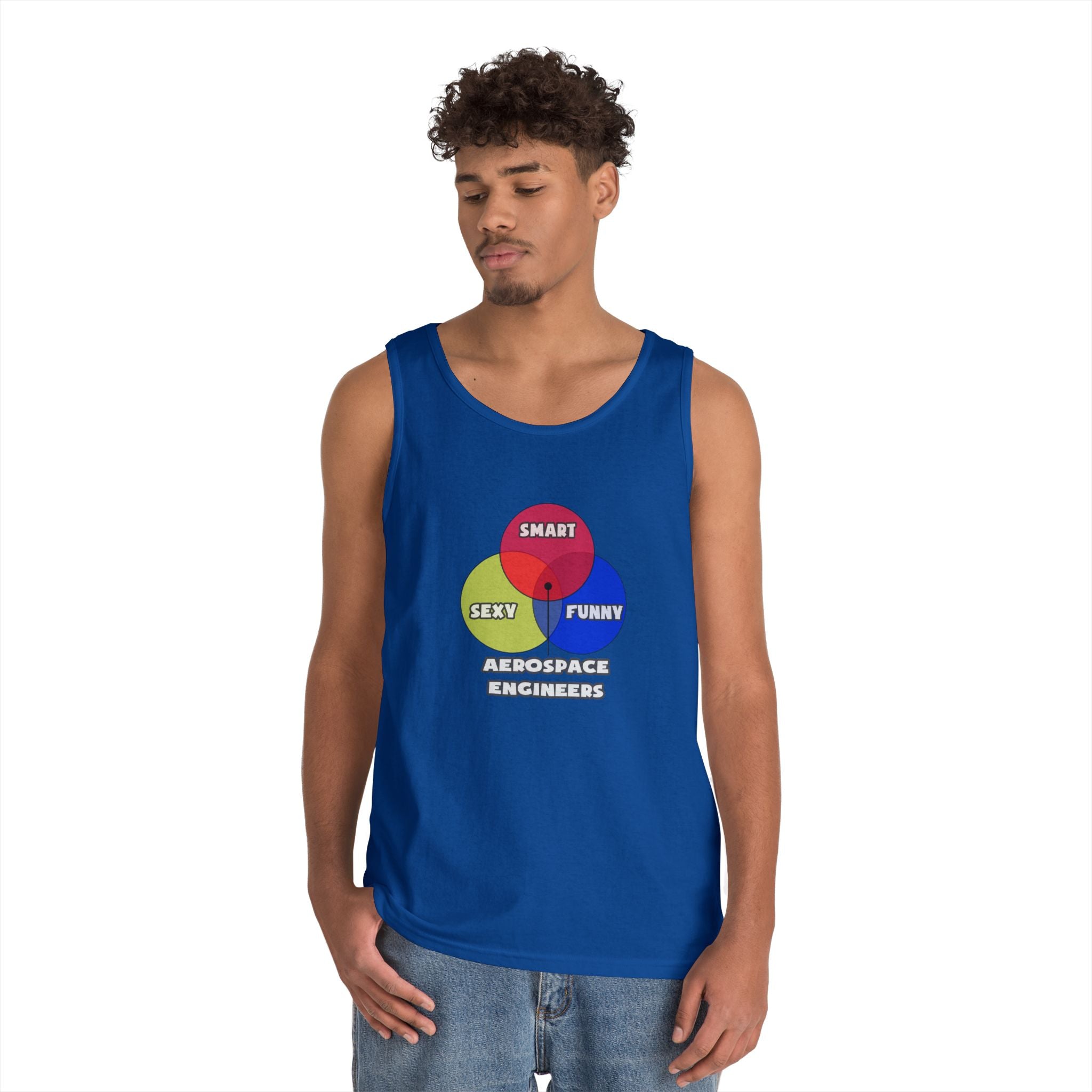 Venn Diagram .. Aerospace Engineers - Unisex Heavy Cotton Tank Top