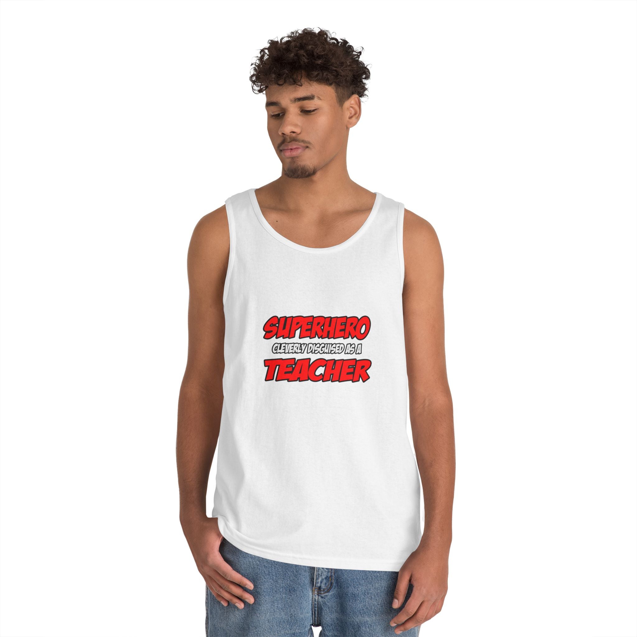Superhero...Teacher - Unisex Heavy Cotton Tank Top