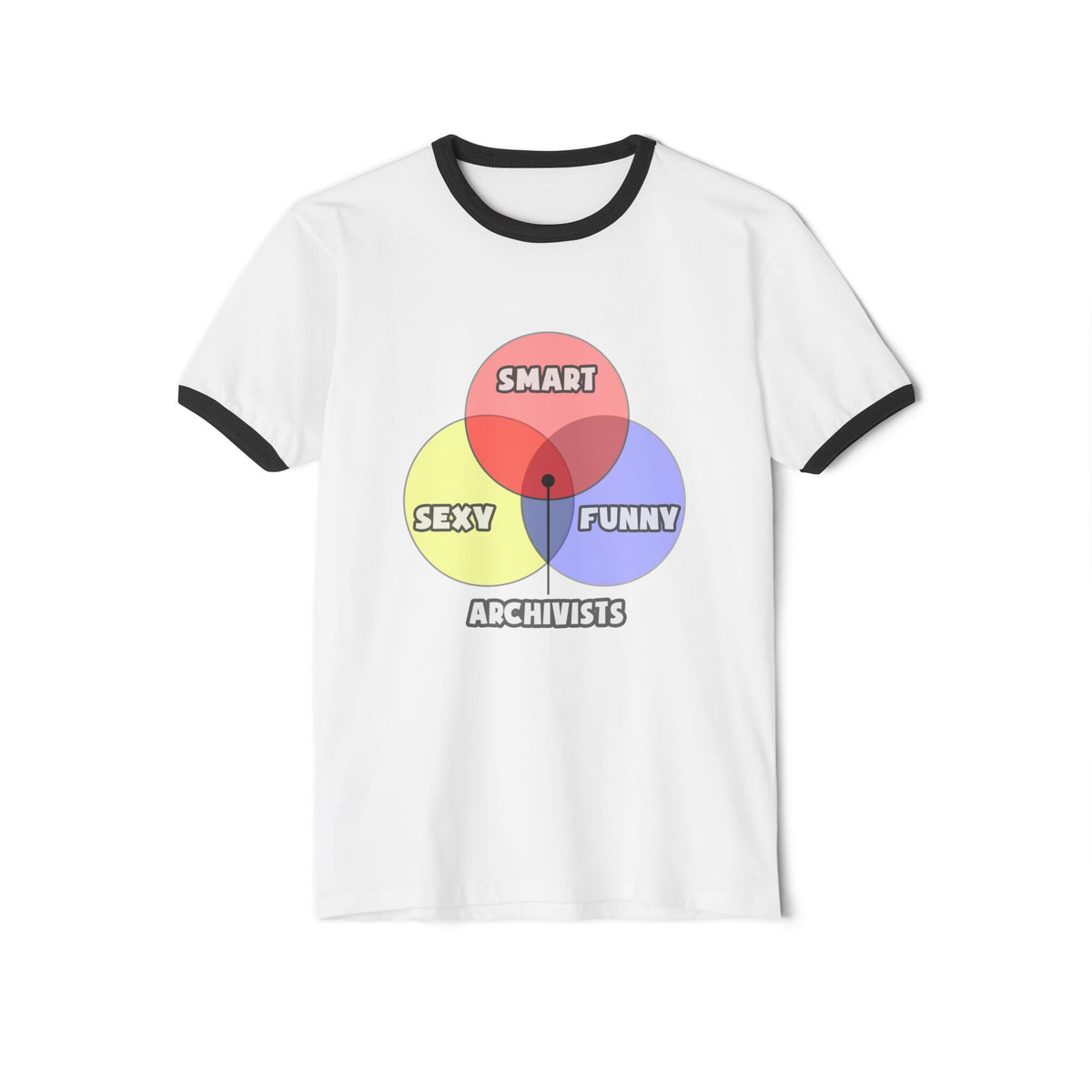 Venn Diagram .. Archivists - Unisex Cotton Ringer T-Shirt