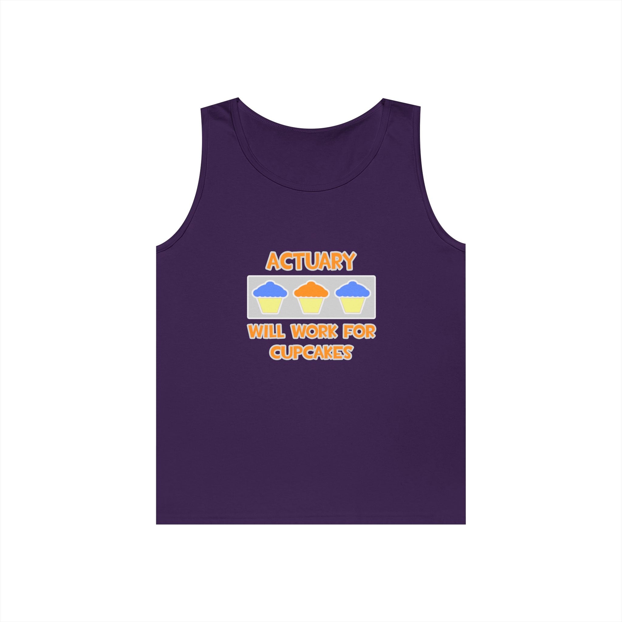 Actuary ... Will Work For Cupcakes - Unisex Heavy Cotton Tank Top