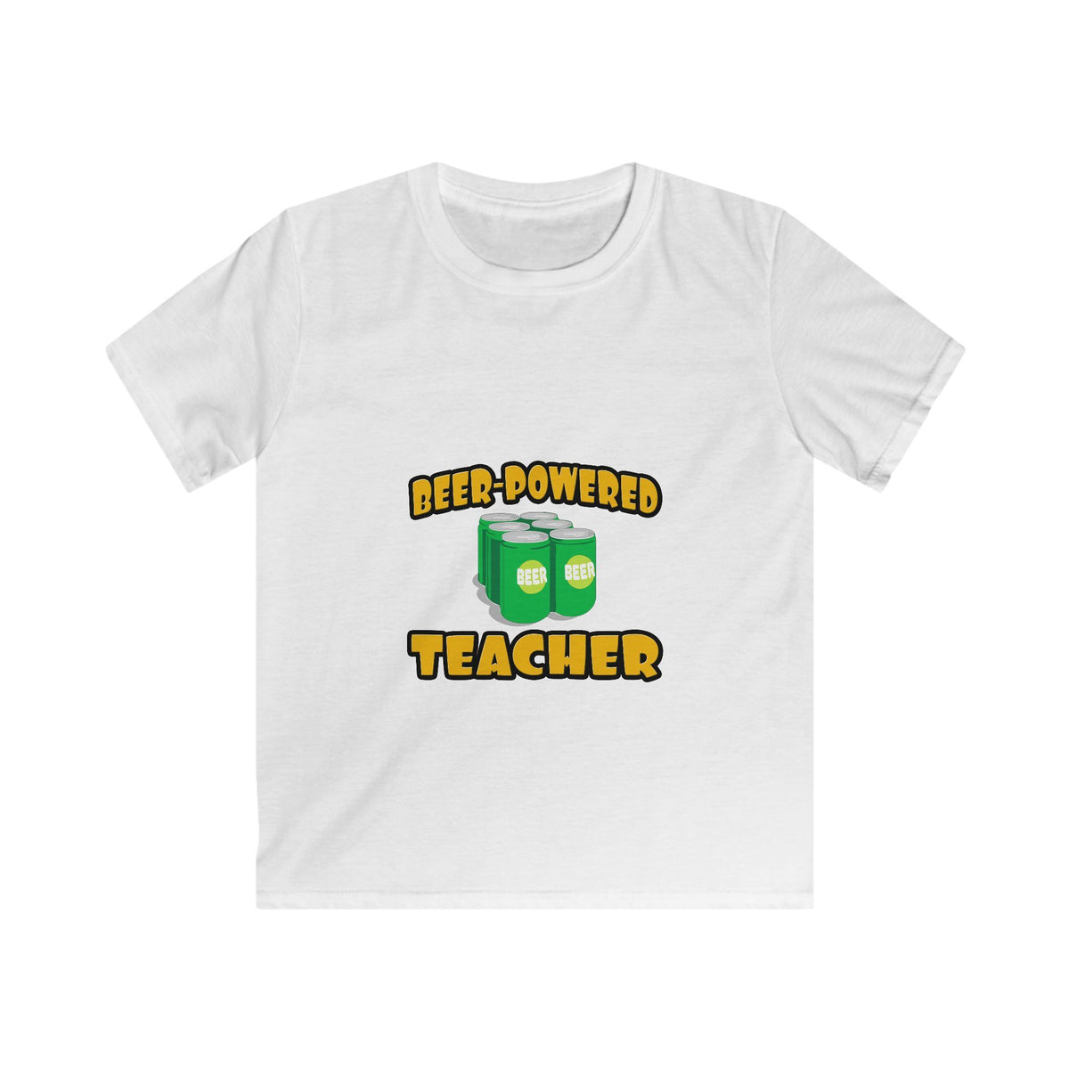 Beer Powered Teacher - Kids Softstyle Tee