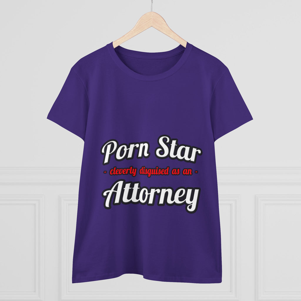 Porn Star... Attorney - Women's Midweight Cotton Tee