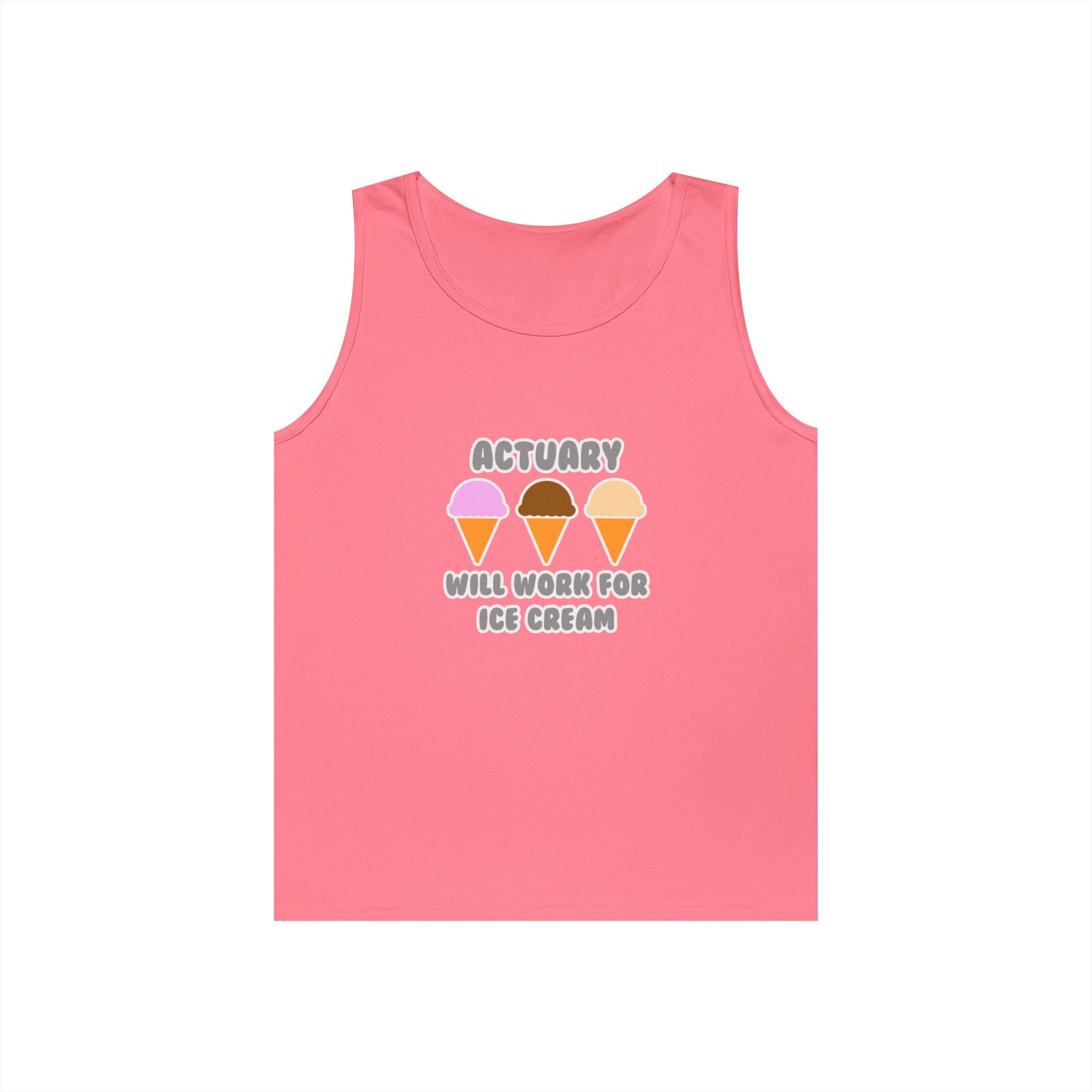 Actuary ... Will Work For Ice Cream - Unisex Heavy Cotton Tank Top