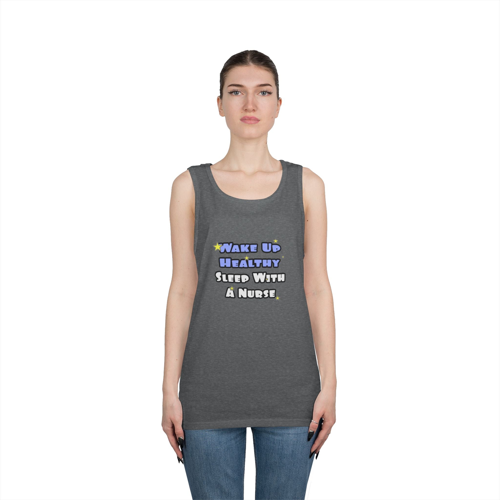 Wake Up Healthy...Sleep With a Nurse - Unisex Heavy Cotton Tank Top