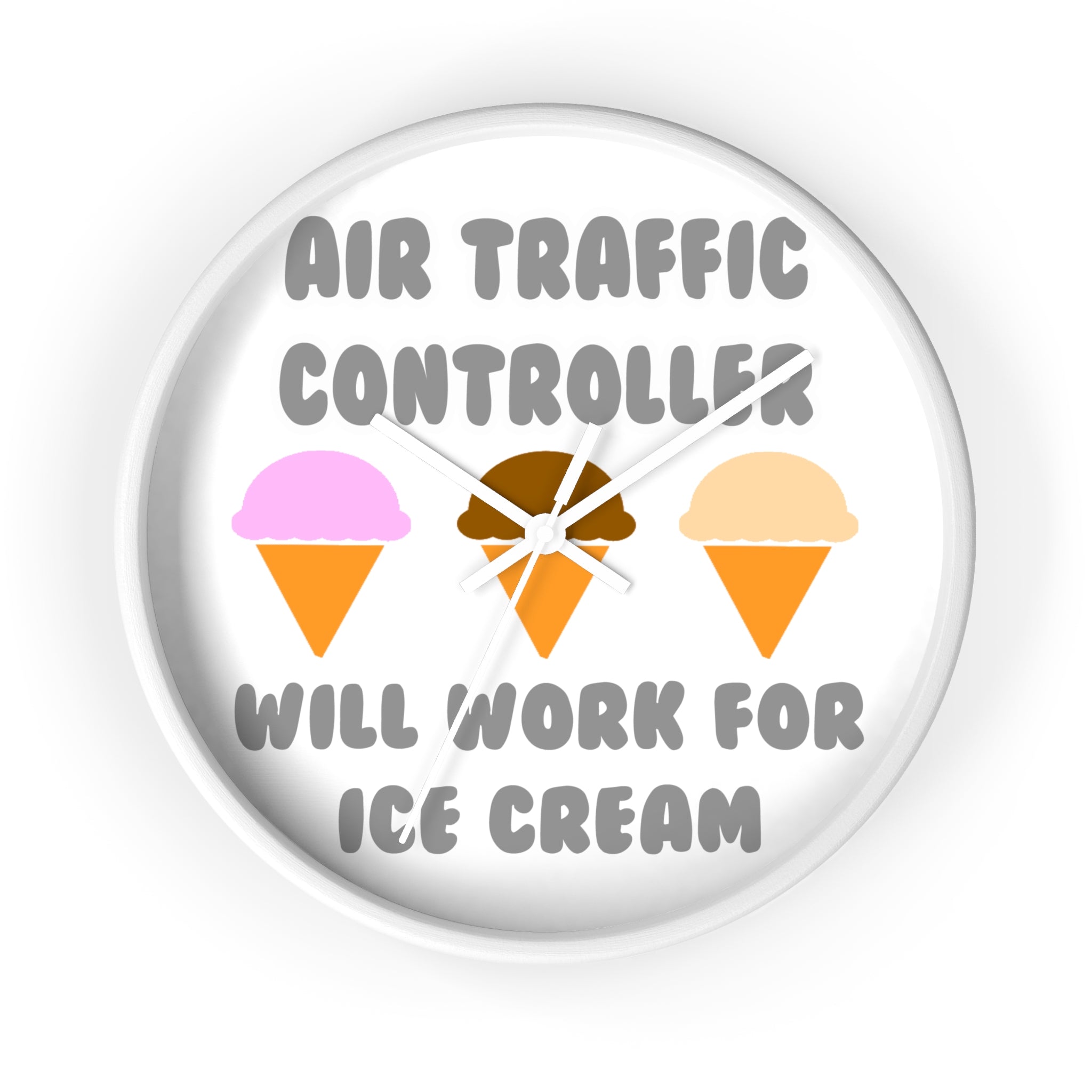 Air Traffic Controller ... Will Work For Ice Cream - Wall Clock