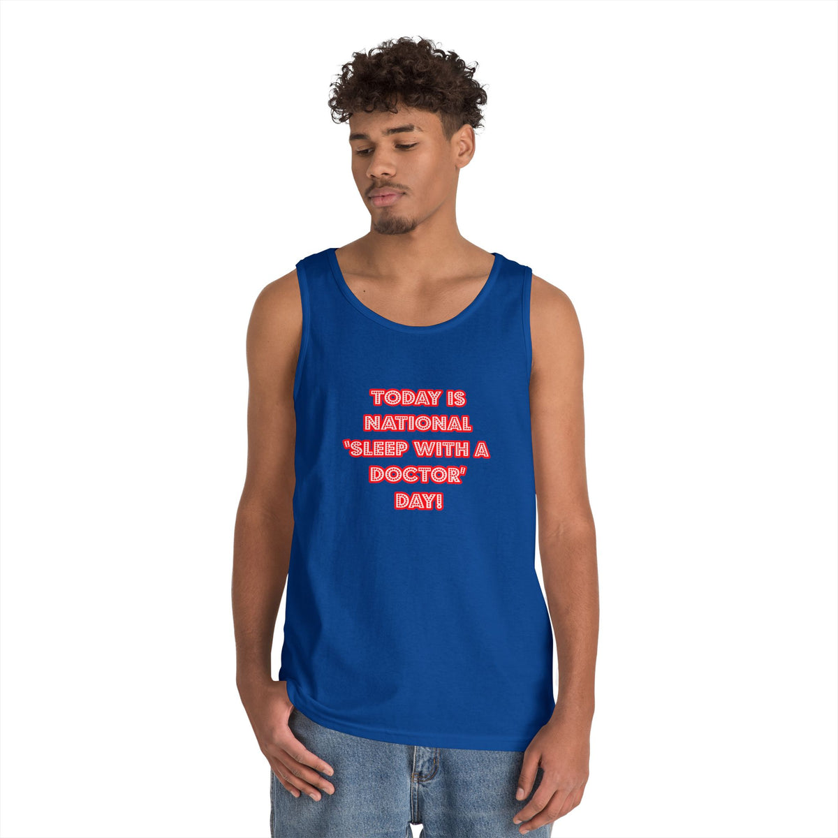 National 'Sleep With a Doctor' Day - Unisex Heavy Cotton Tank Top