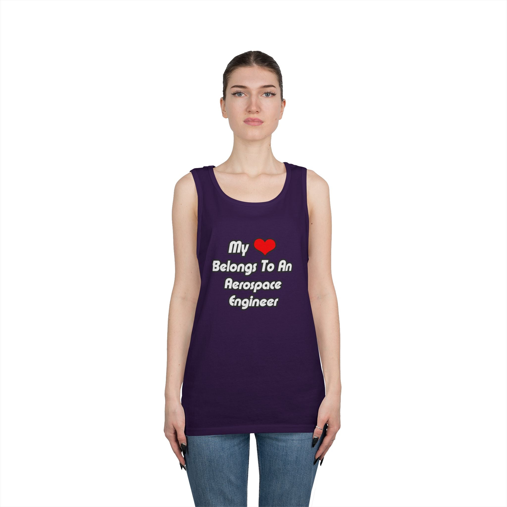 My Heart Belongs To An Aerospace Engineer - Unisex Heavy Cotton Tank Top