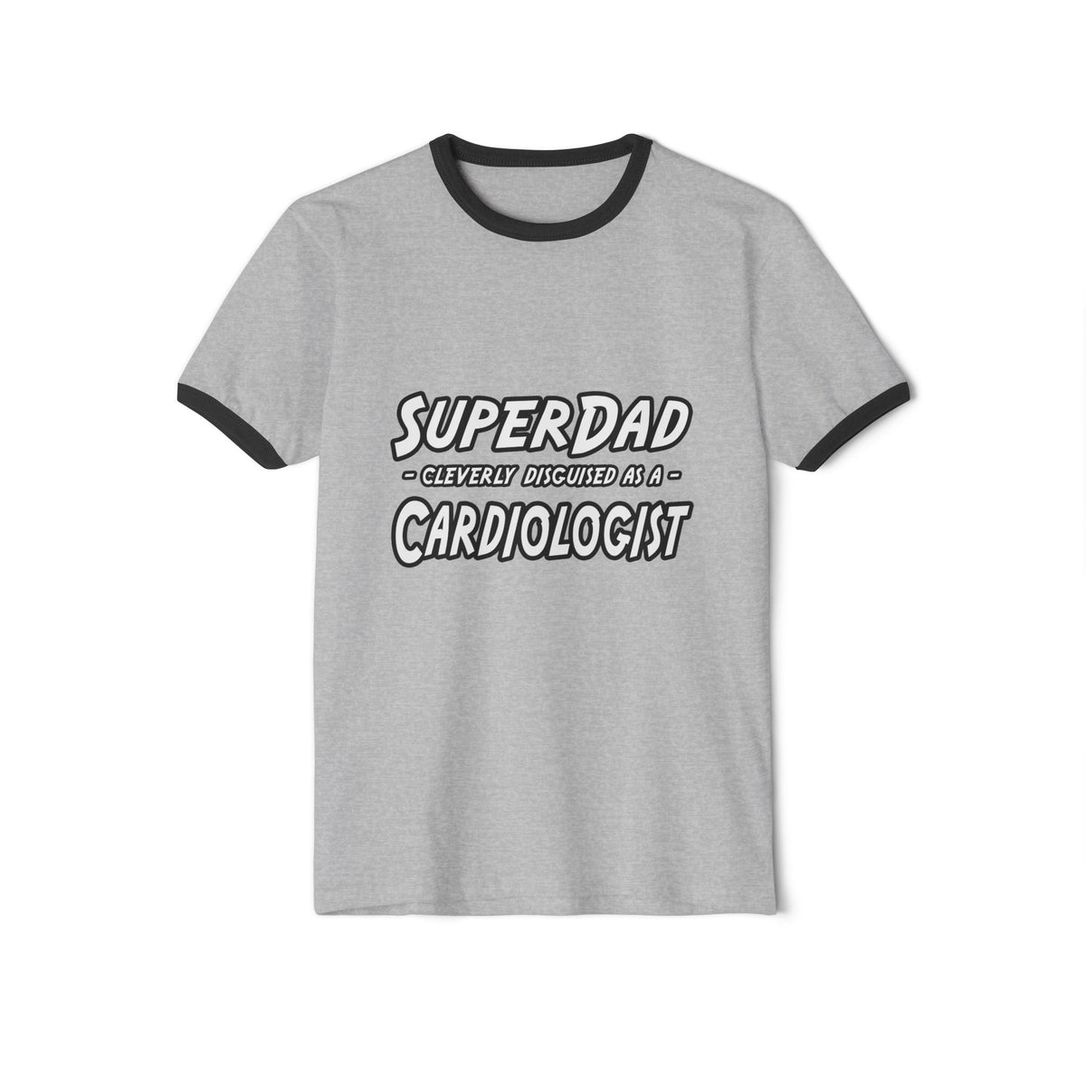 SuperDad...Cardiologist - Unisex Cotton Ringer T-Shirt