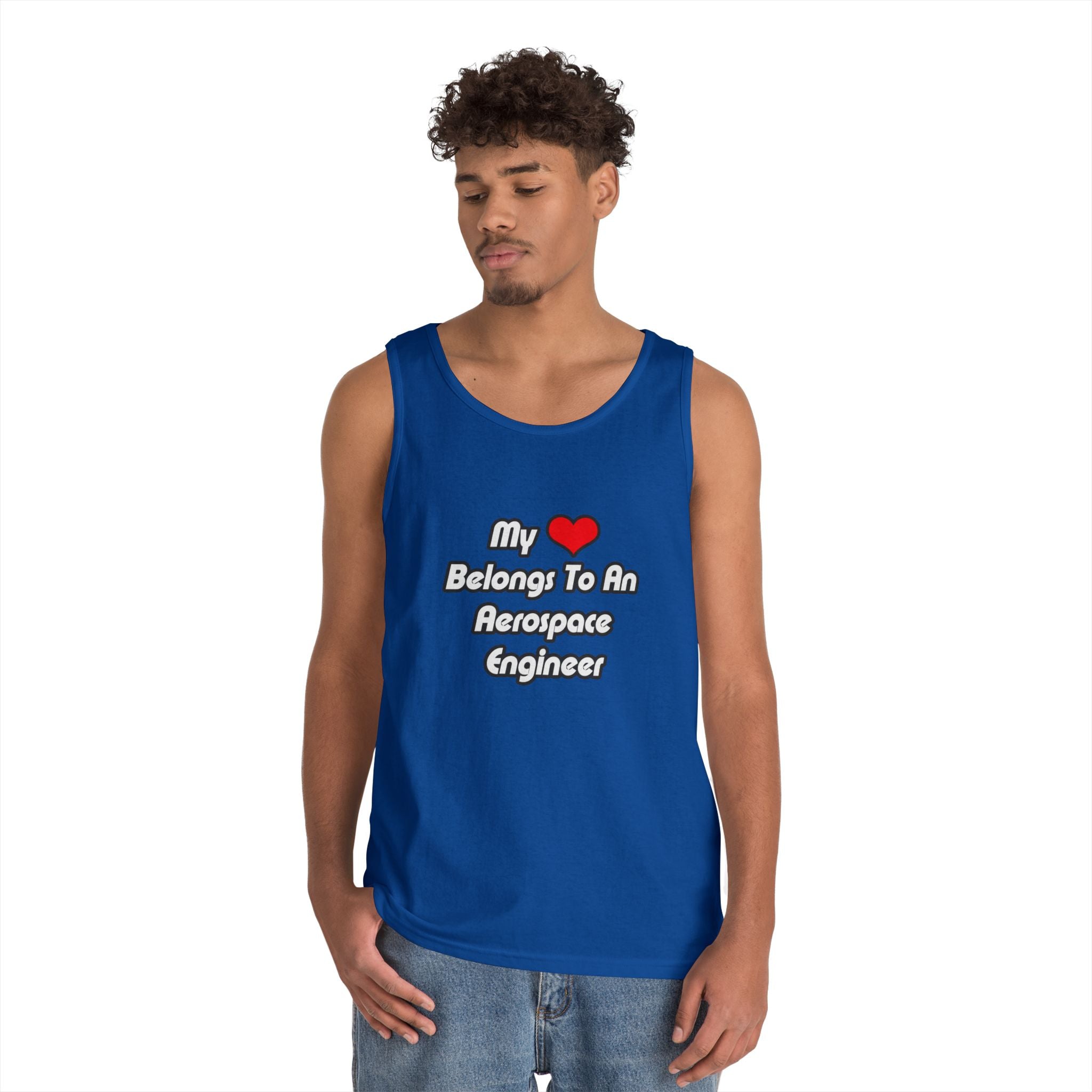 My Heart Belongs To An Aerospace Engineer - Unisex Heavy Cotton Tank Top