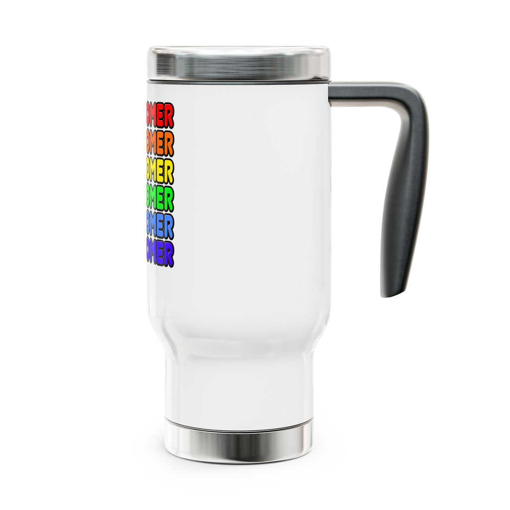 Rainbow Astronomer - Stainless Steel Travel Mug with Handle, 14oz
