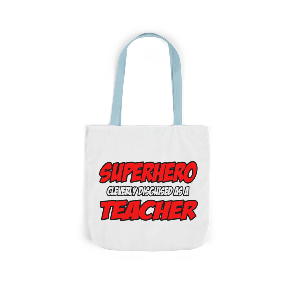 Superhero...Teacher - Canvas Tote Bag, 5-Color Straps