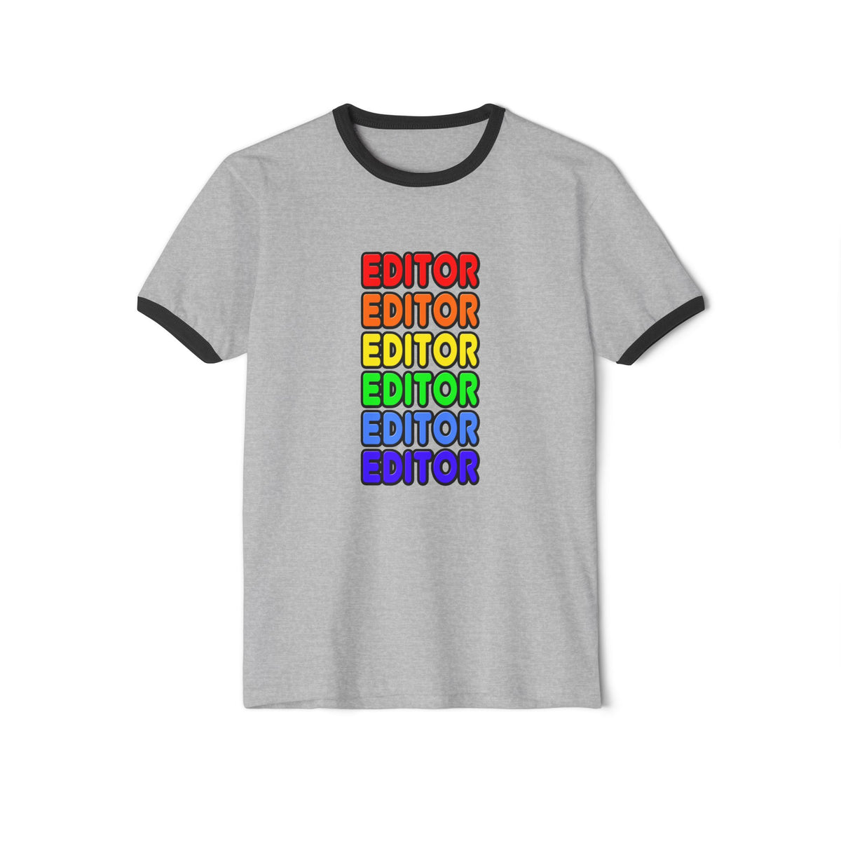 Rainbow Editor - Unisex Cotton Ringer T-Shirt