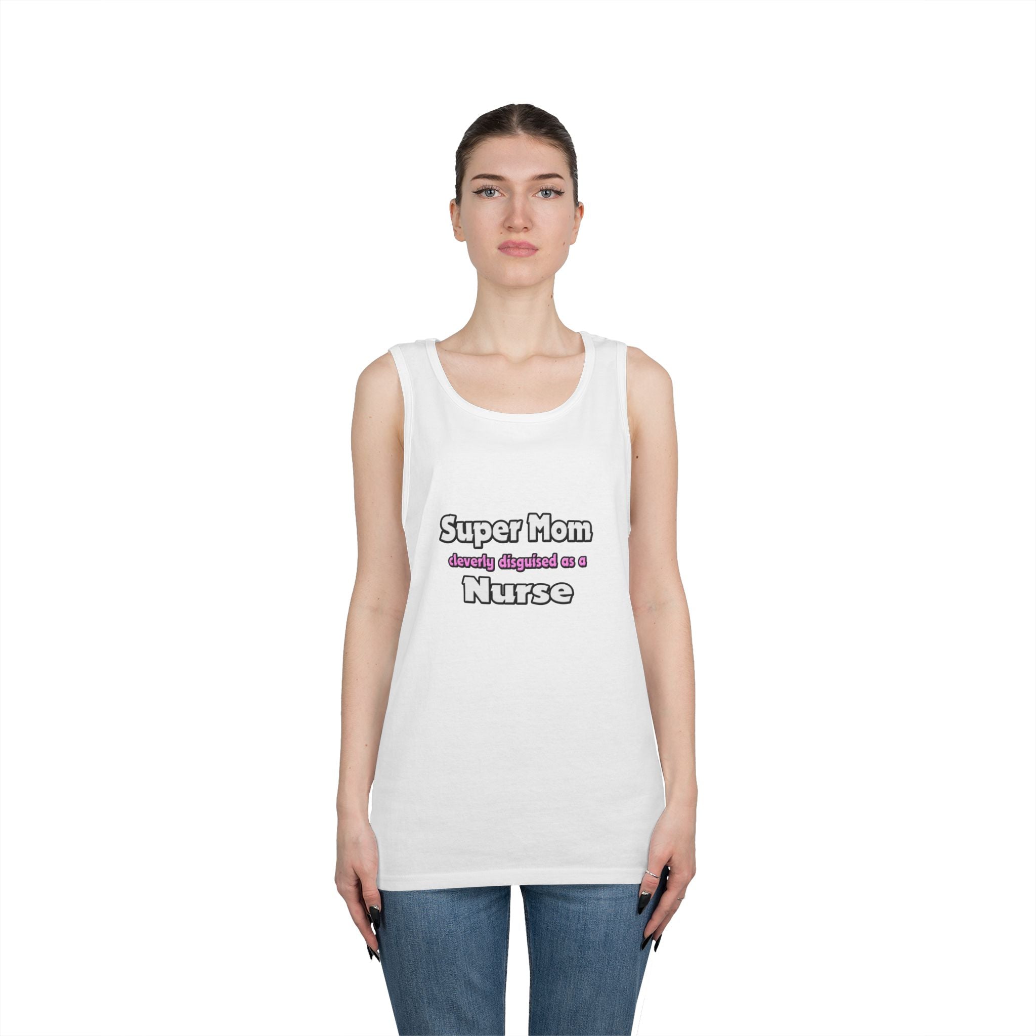 Super Mom ... Nurse - Unisex Heavy Cotton Tank Top