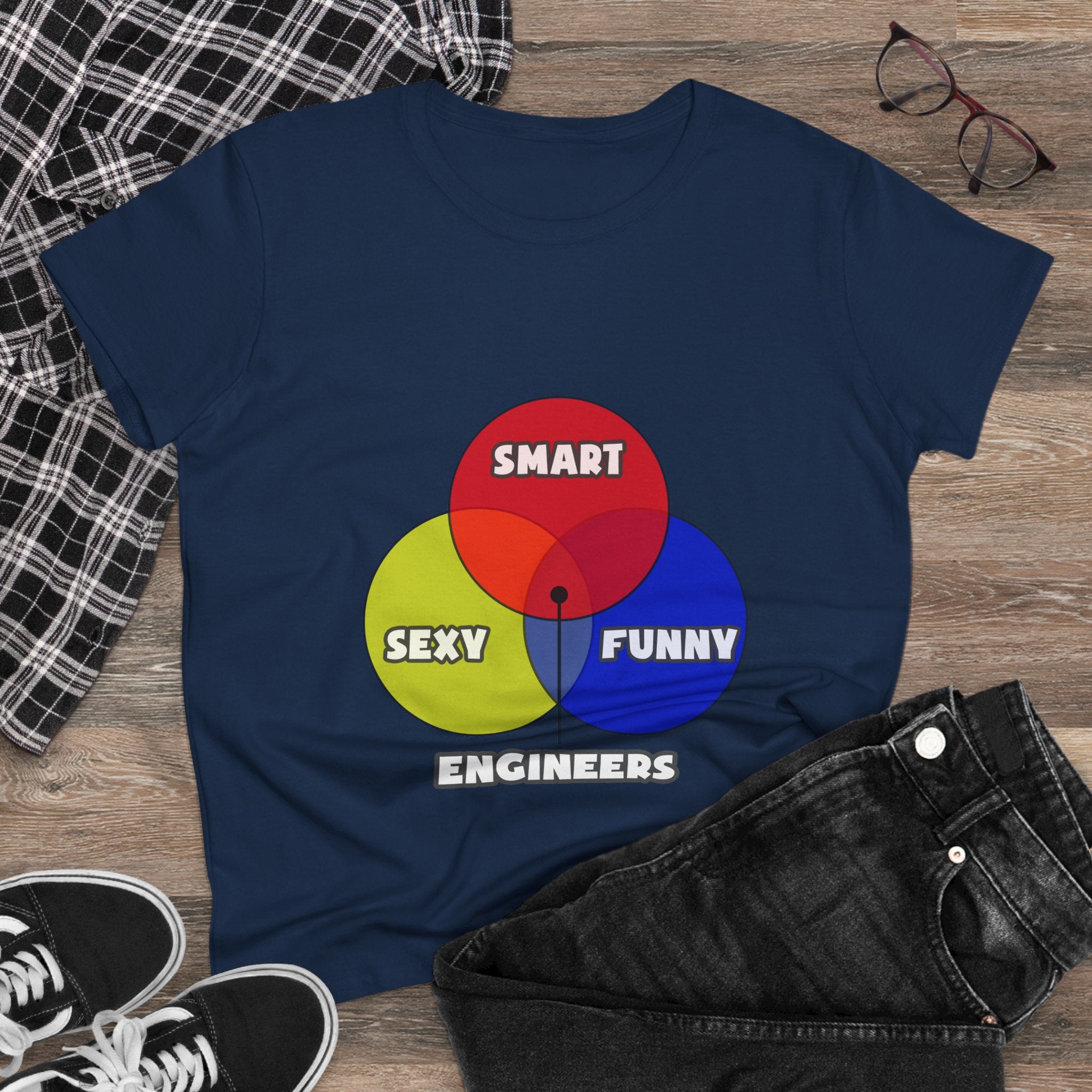 Venn Diagram .. Engineers - Women's Midweight Cotton Tee