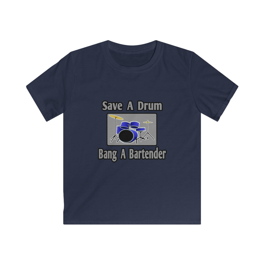 Save a Drum...Bang a Bartender - Kids Softstyle Tee