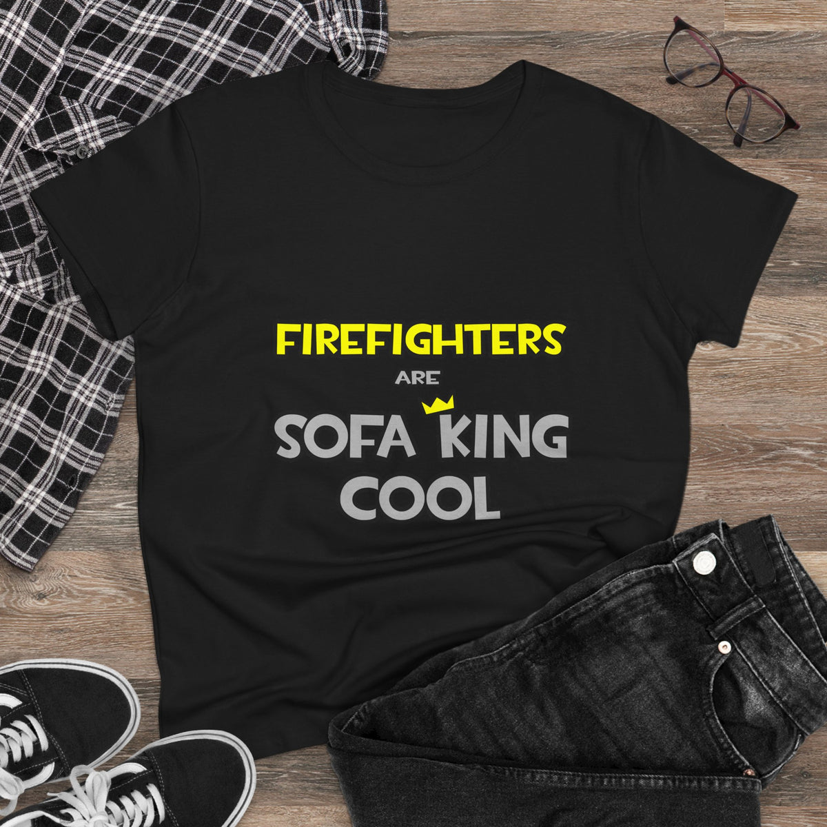 Firefighters Are Sofa King Cool - Women's Midweight Cotton Tee