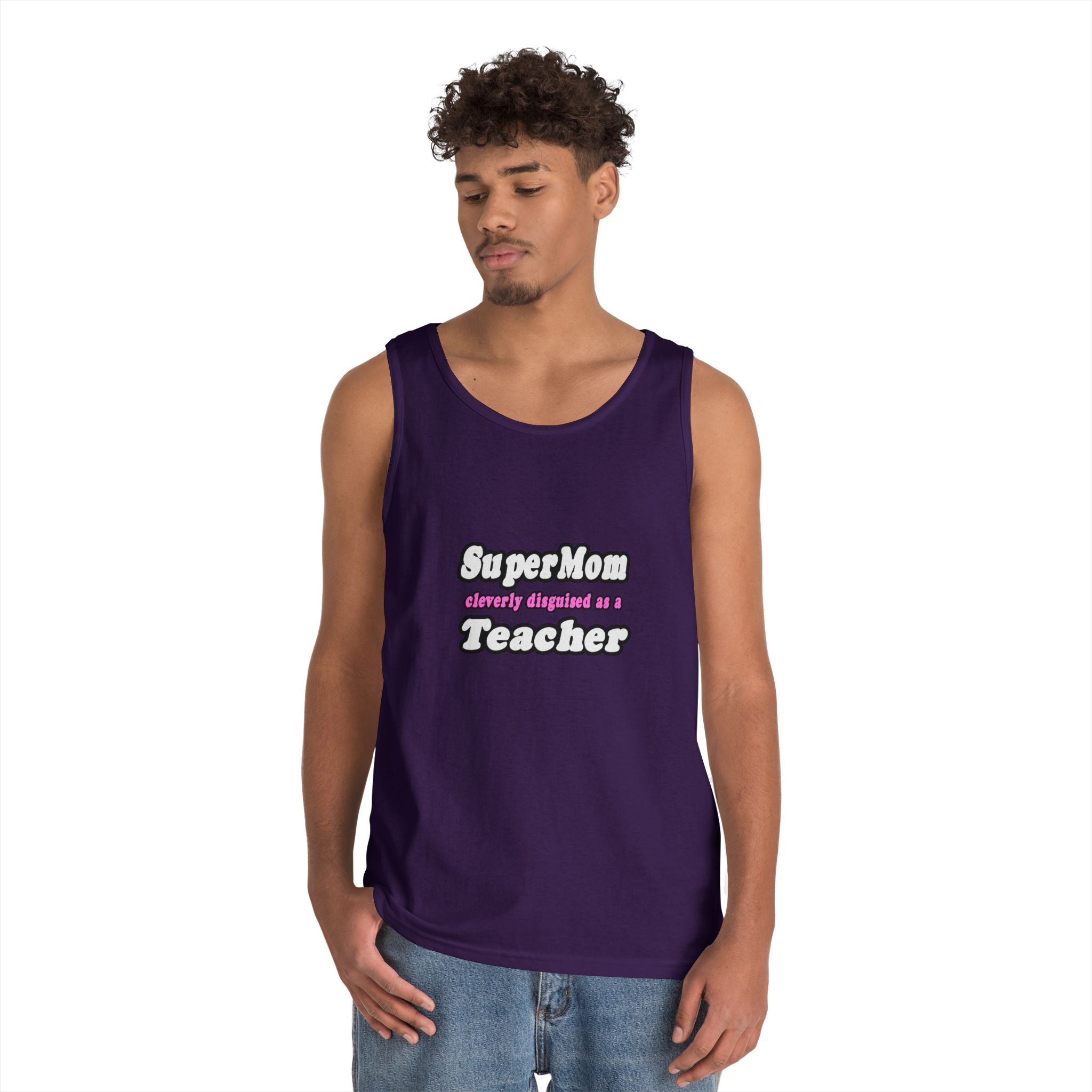 supermom teacher - Unisex Heavy Cotton Tank Top