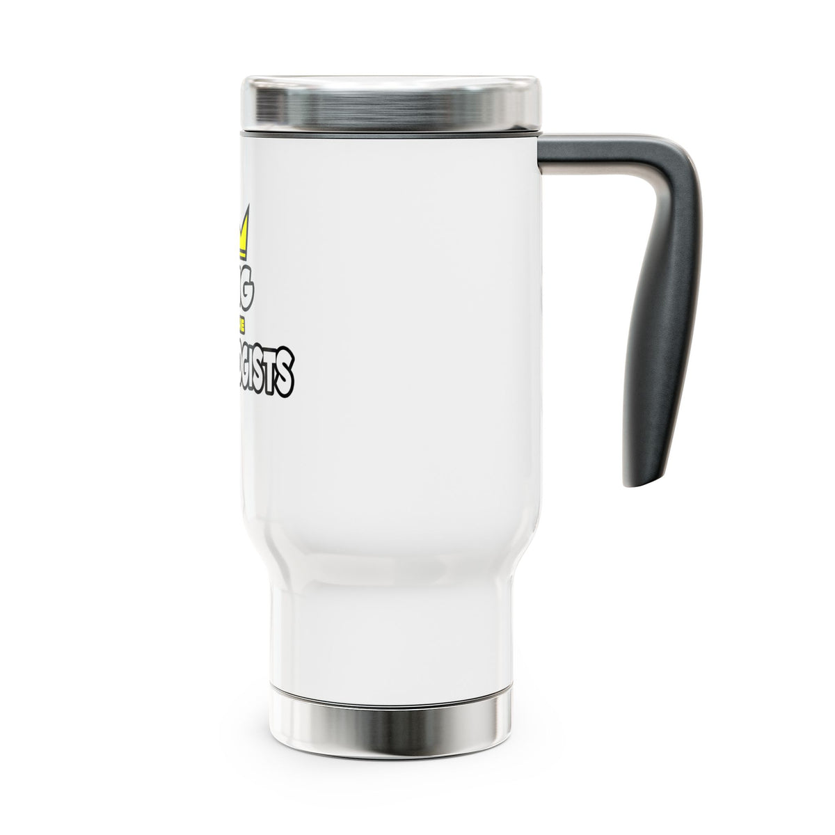King of the Cardiologists - Stainless Steel Travel Mug with Handle, 14oz