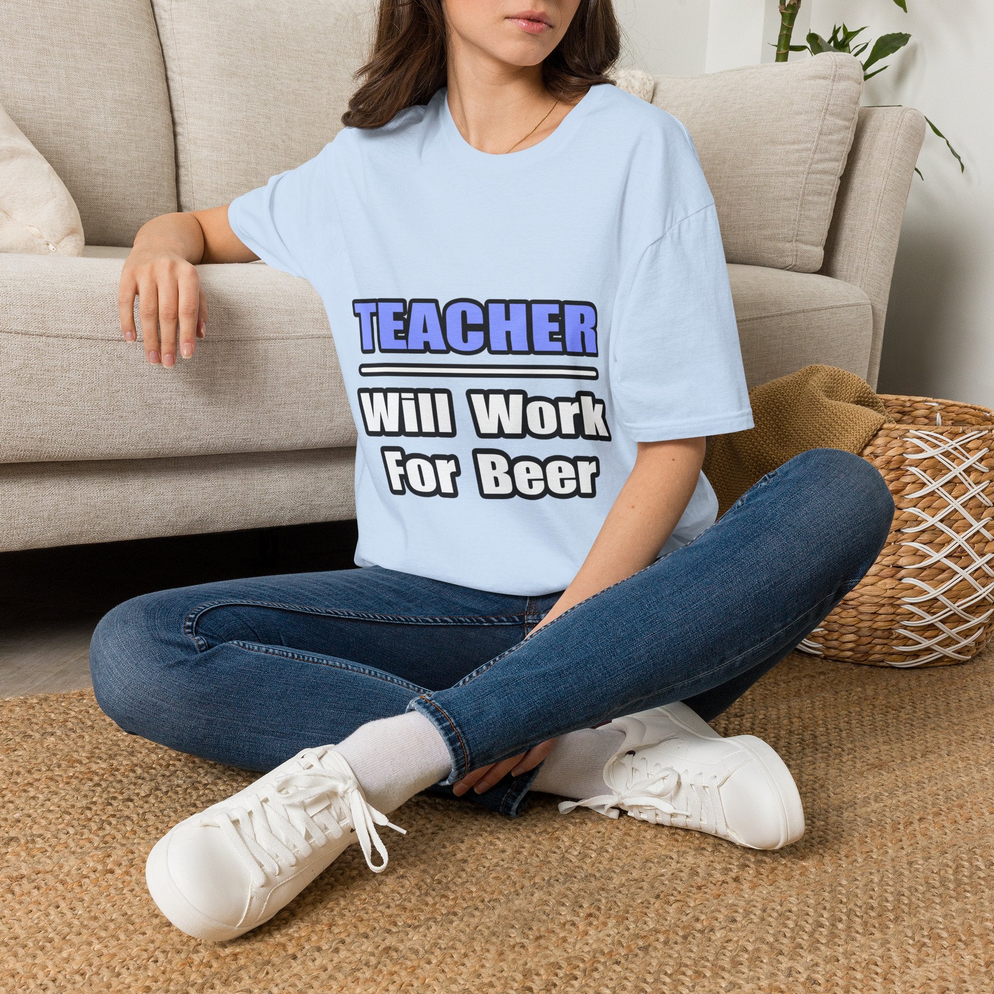 Teacher...Will Work For Beer - Unisex Softstyle T-Shirt