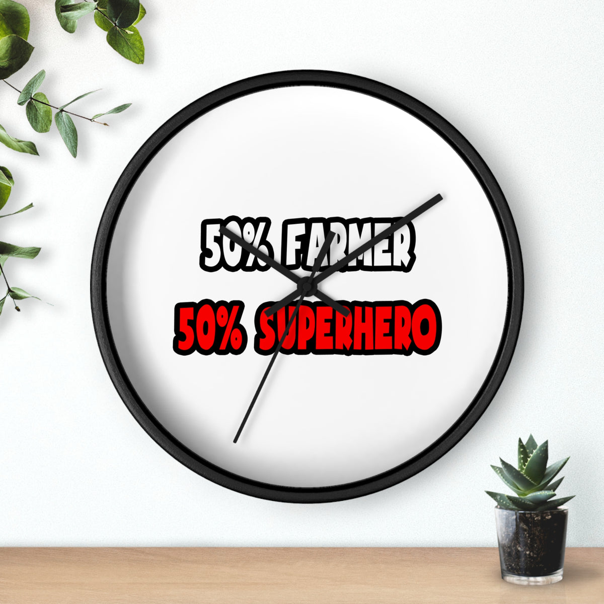 Half Farmer ... Half Superhero - Wall Clock