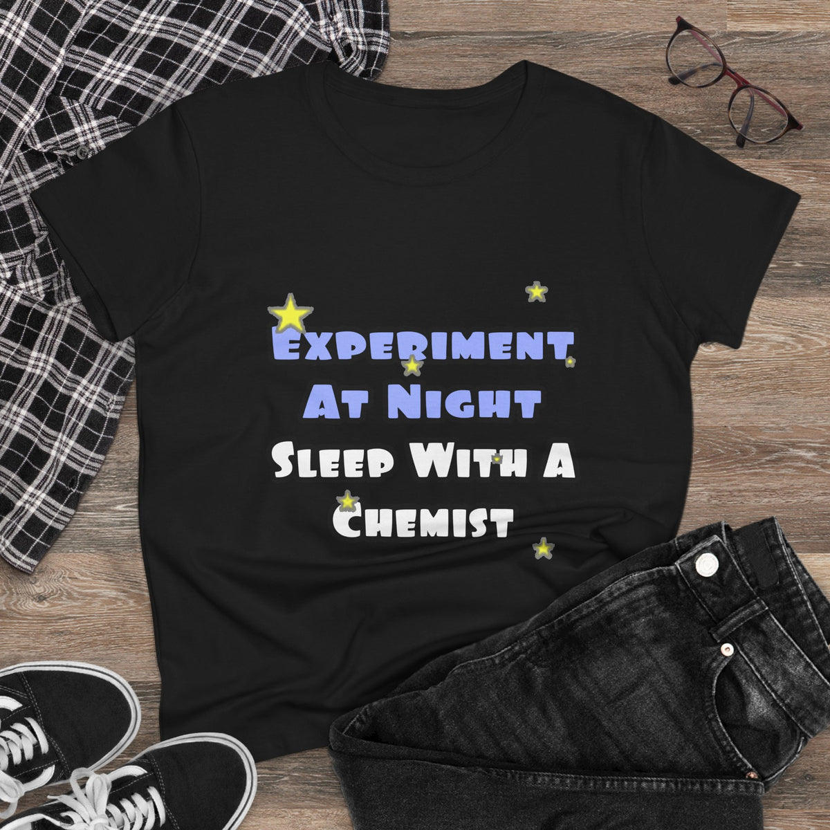 Experiment At Night...Sleep With a Chemist - Women's Midweight Cotton Tee