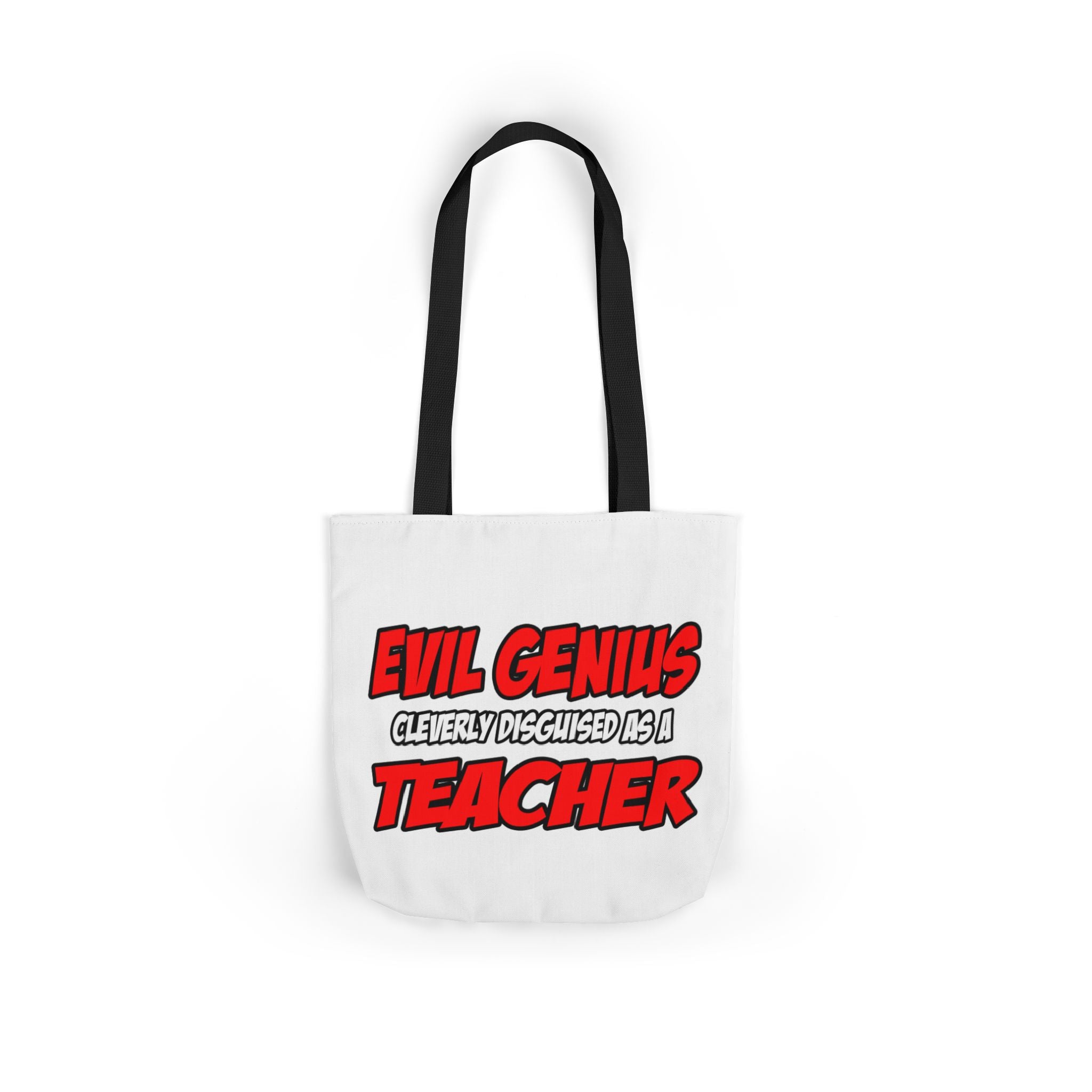 Evil Genius...Teacher - Canvas Tote Bag, 5-Color Straps