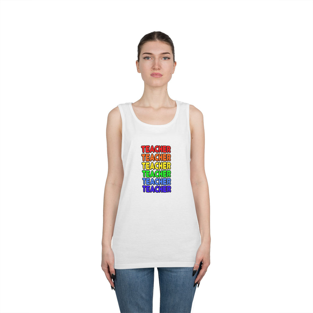 Rainbow Teacher - Unisex Heavy Cotton Tank Top