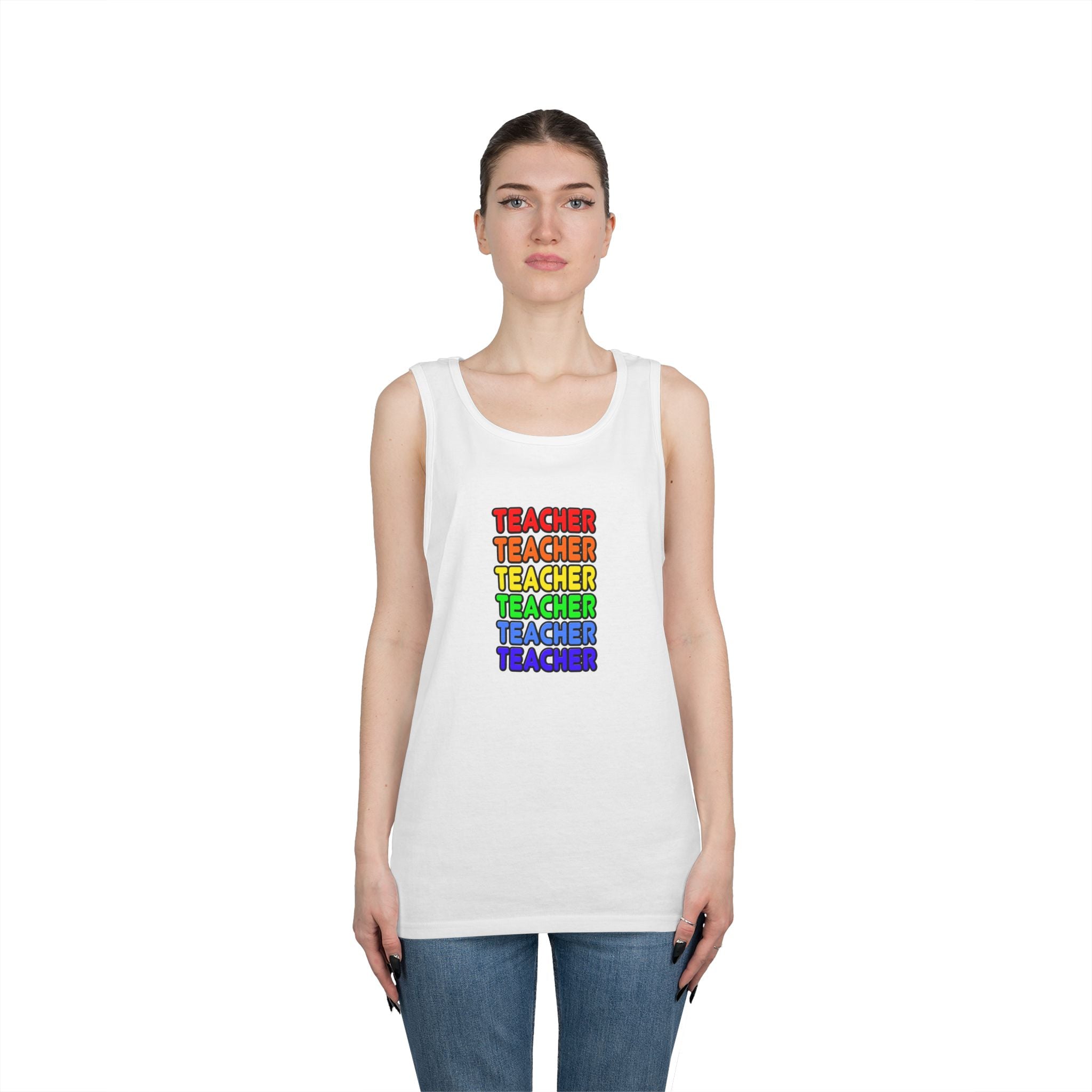 Rainbow Teacher - Unisex Heavy Cotton Tank Top