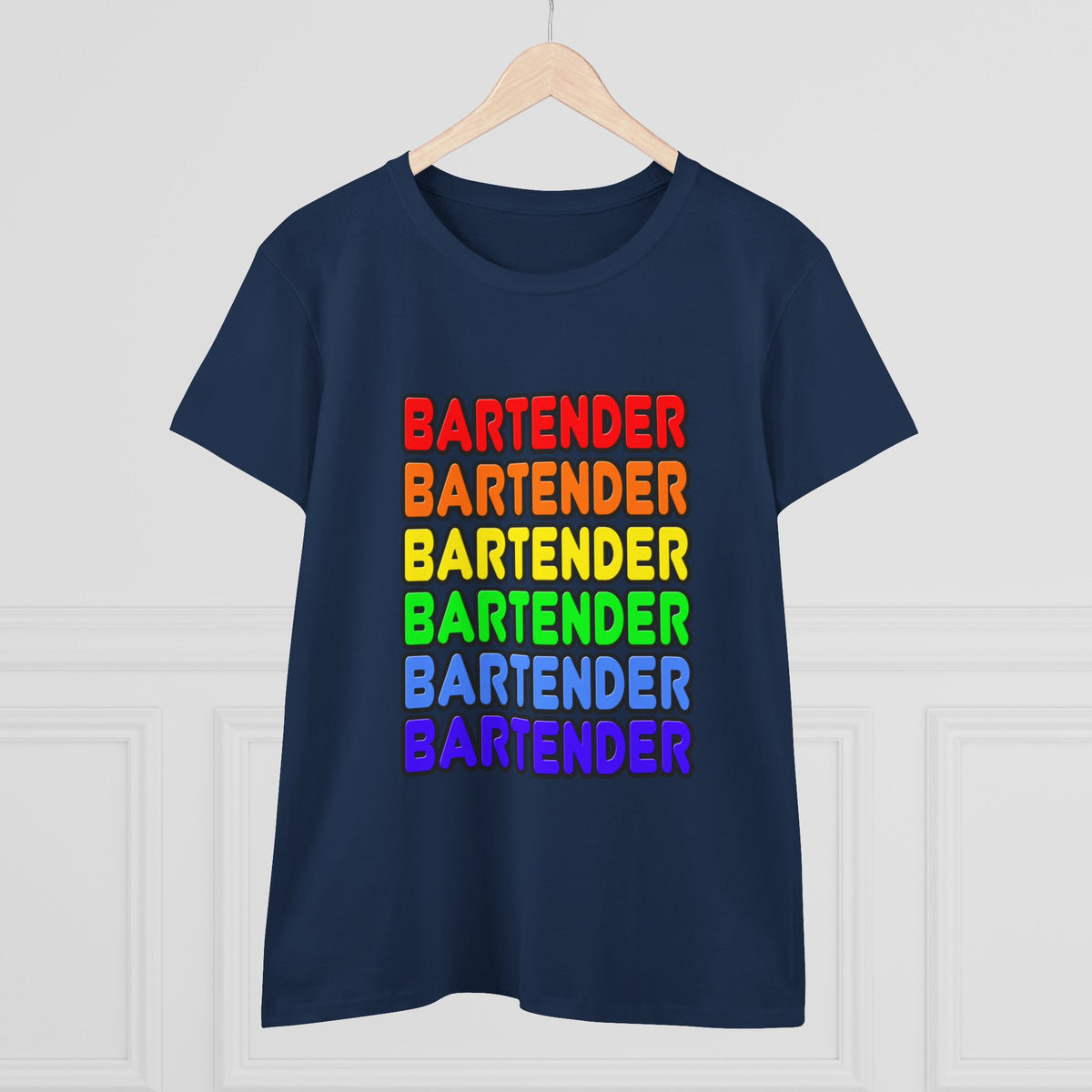 Rainbow Bartender - Women's Midweight Cotton Tee