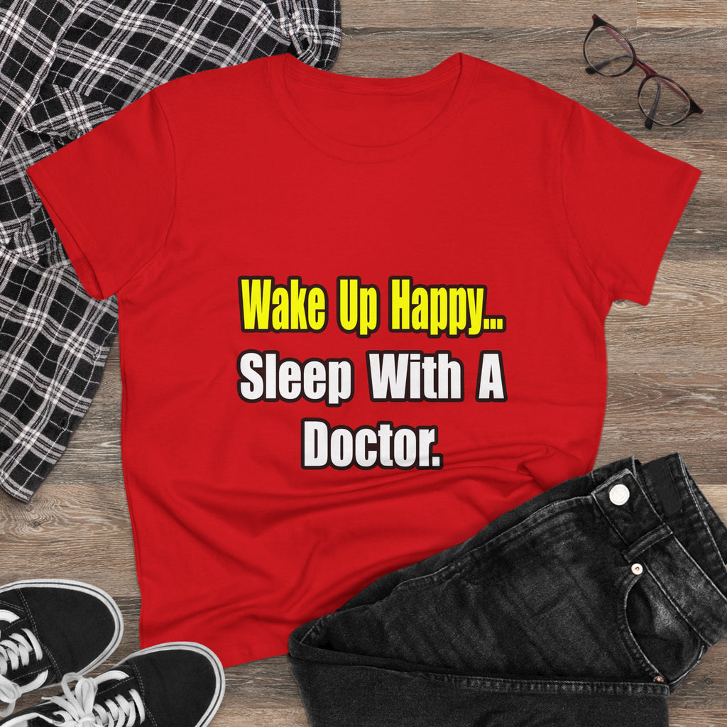 Sleep With Doctor - Women's Midweight Cotton Tee