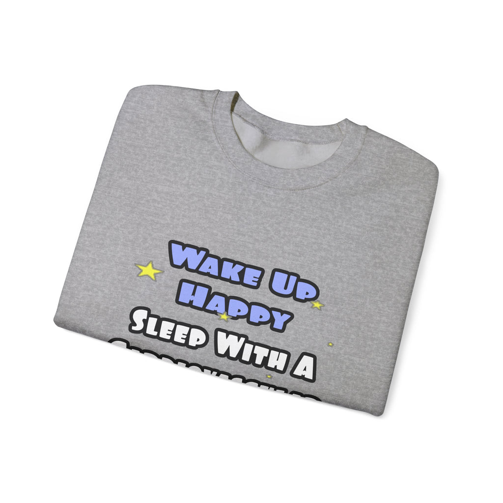 Wake Up Happy .. Sleep With Cardiovascular Tech - Unisex Heavy Blend™ Crewneck Sweatshirt