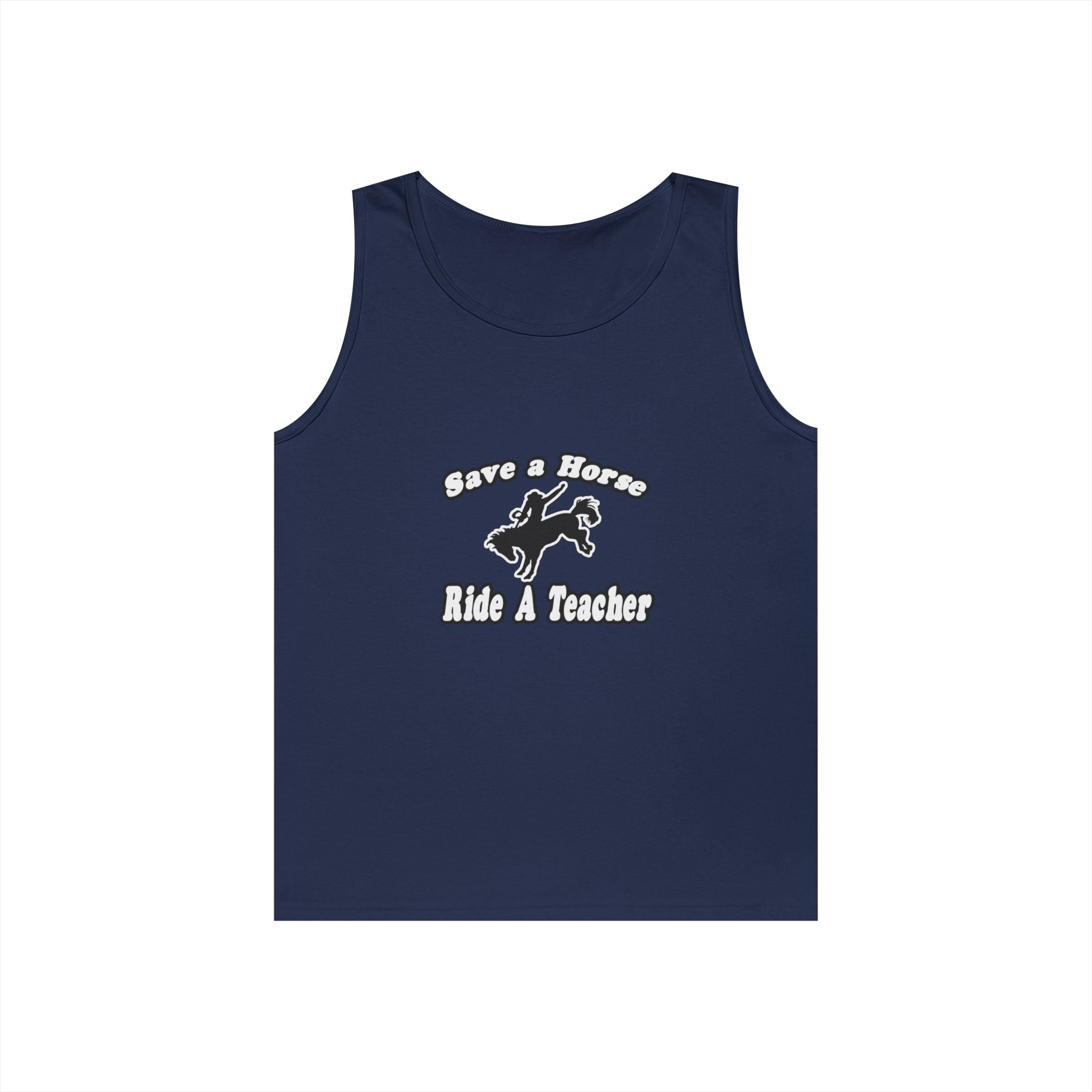 save horse ride teacher - Unisex Heavy Cotton Tank Top