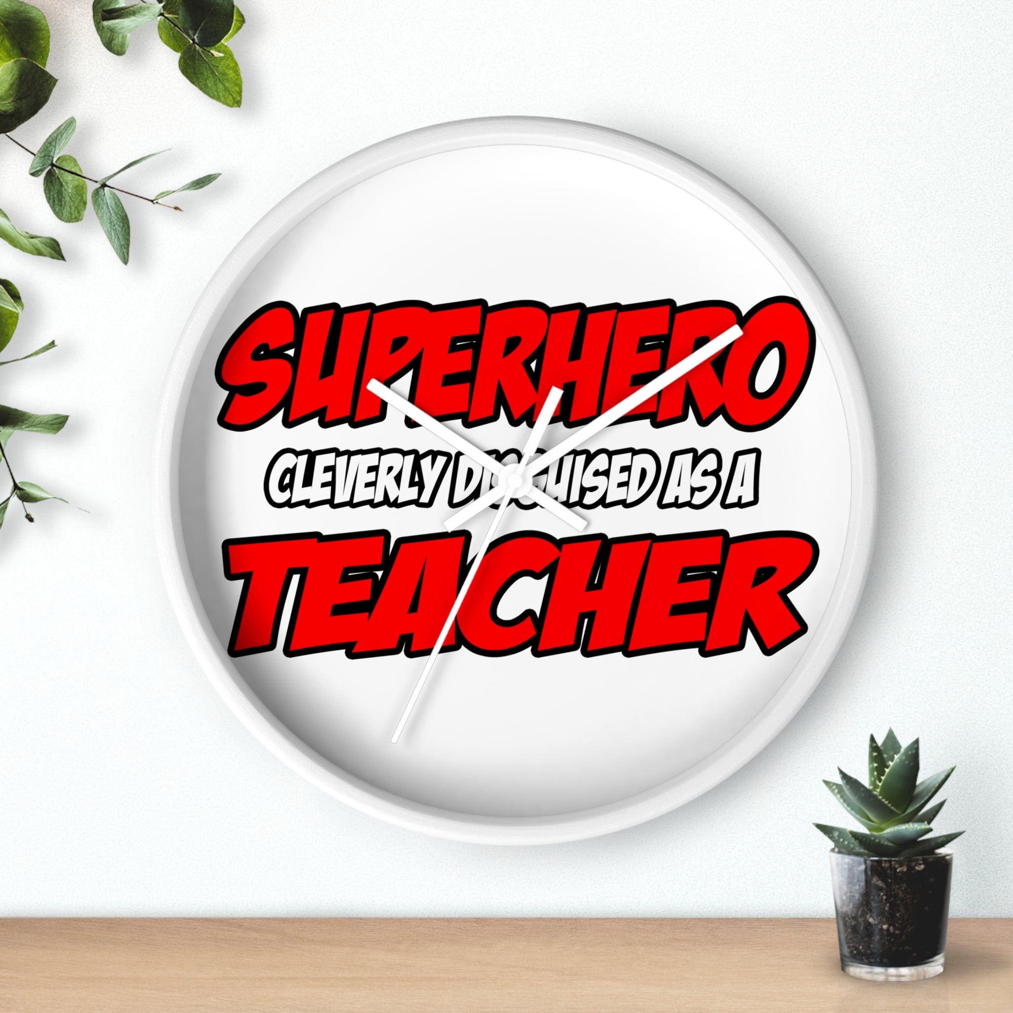 Superhero...Teacher - Wall Clock