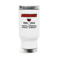 Audiologist ... Will Work For Wine - Stainless Steel Travel Mug with Handle, 14oz