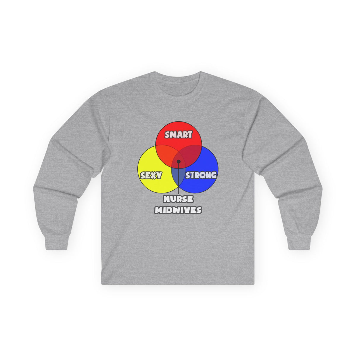 Venn Diagram .. Nurse Midwives - Unisex Ultra Cotton Long Sleeve Tee