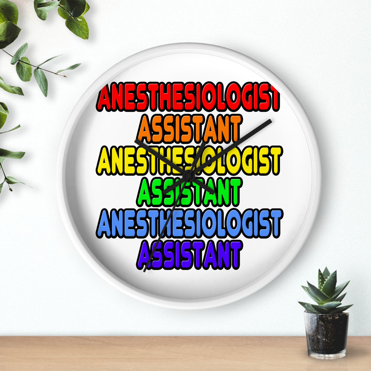 Rainbow Anesthesiologist Assistant - Wall Clock