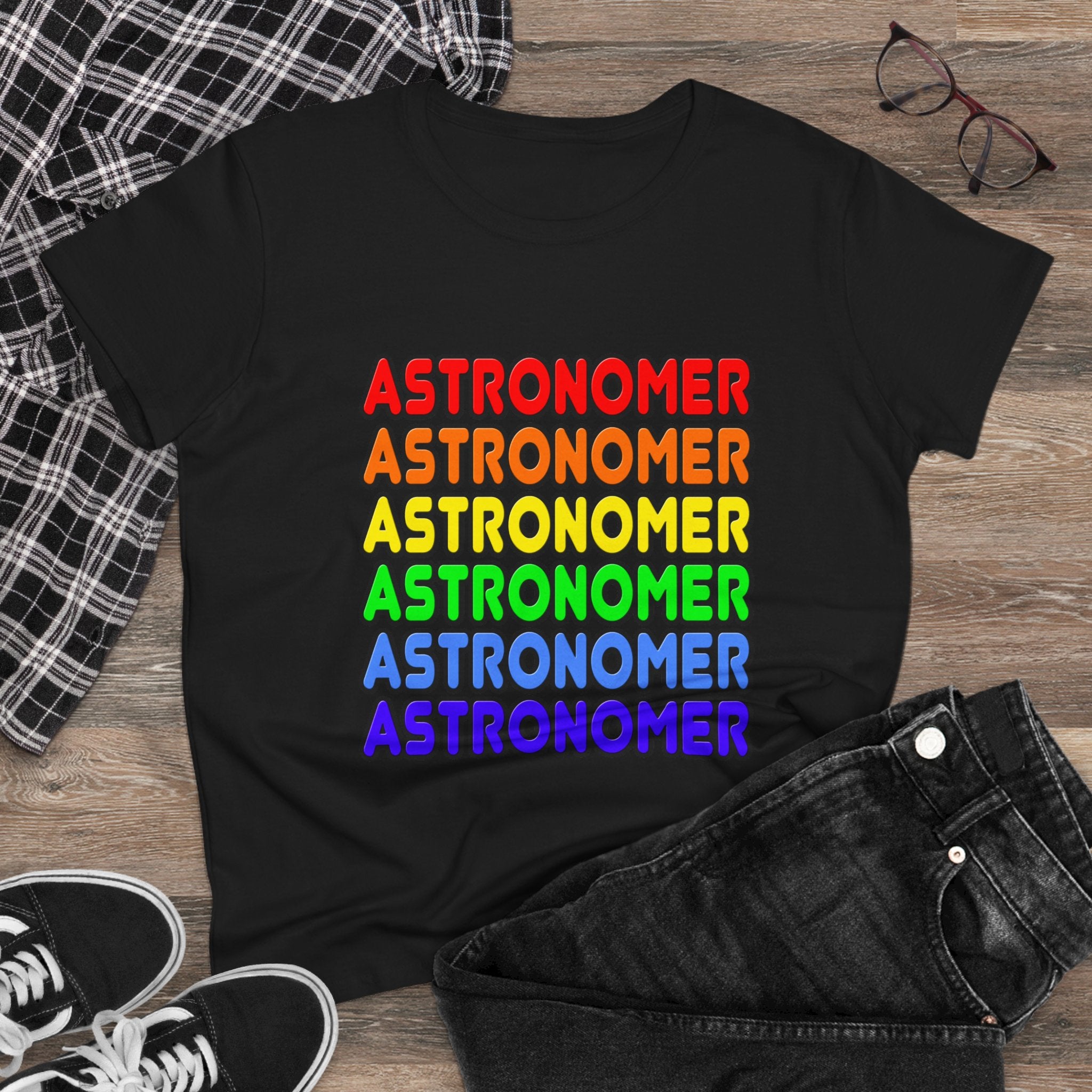 Rainbow Astronomer - Women's Midweight Cotton Tee
