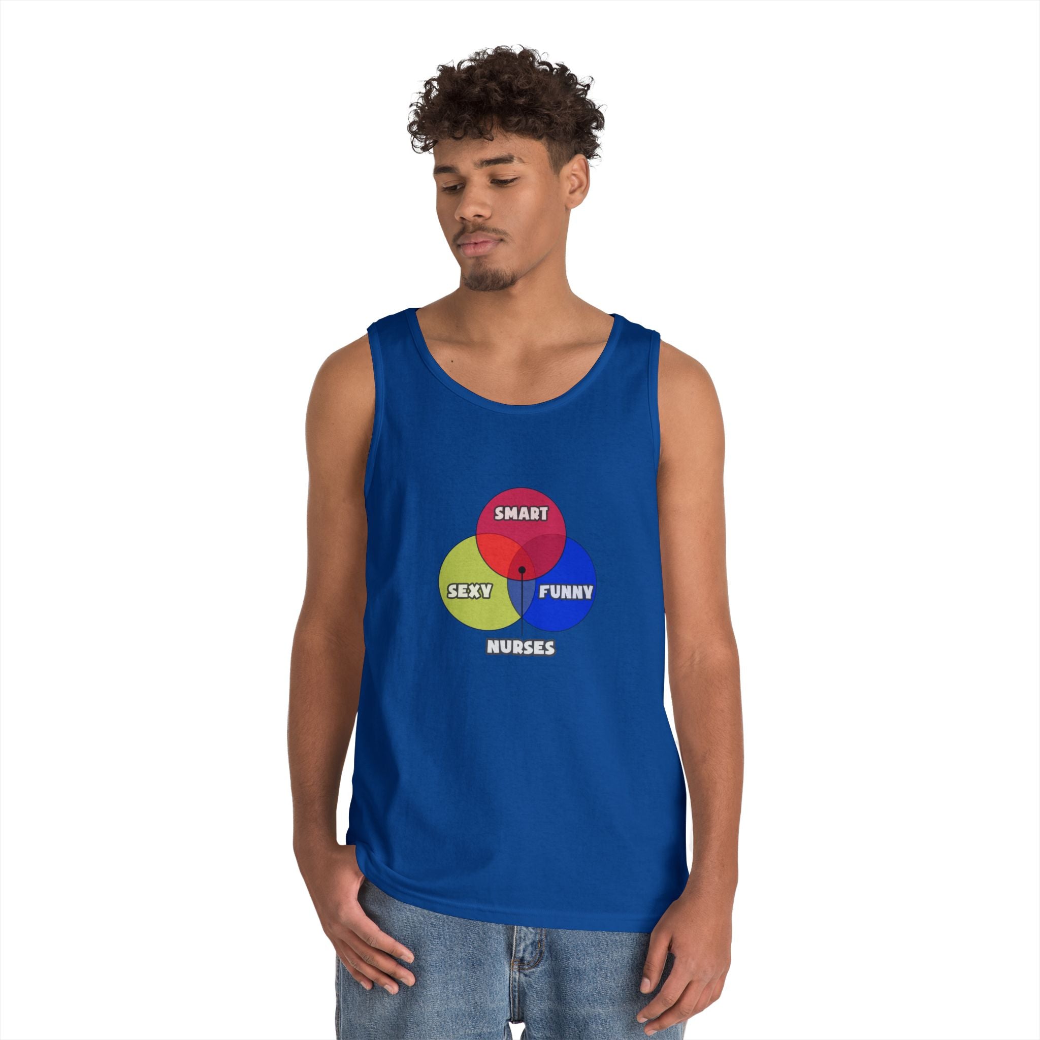 Venn Diagram .. Nurses - Unisex Heavy Cotton Tank Top