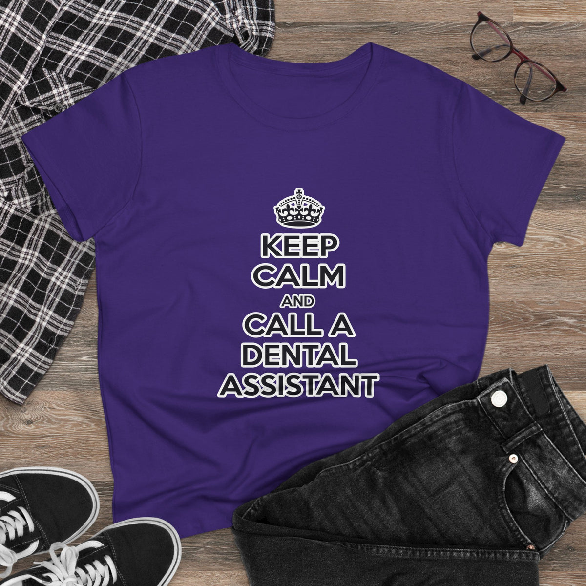 Keep Calm and Call a Dental Assistant - Women's Midweight Cotton Tee