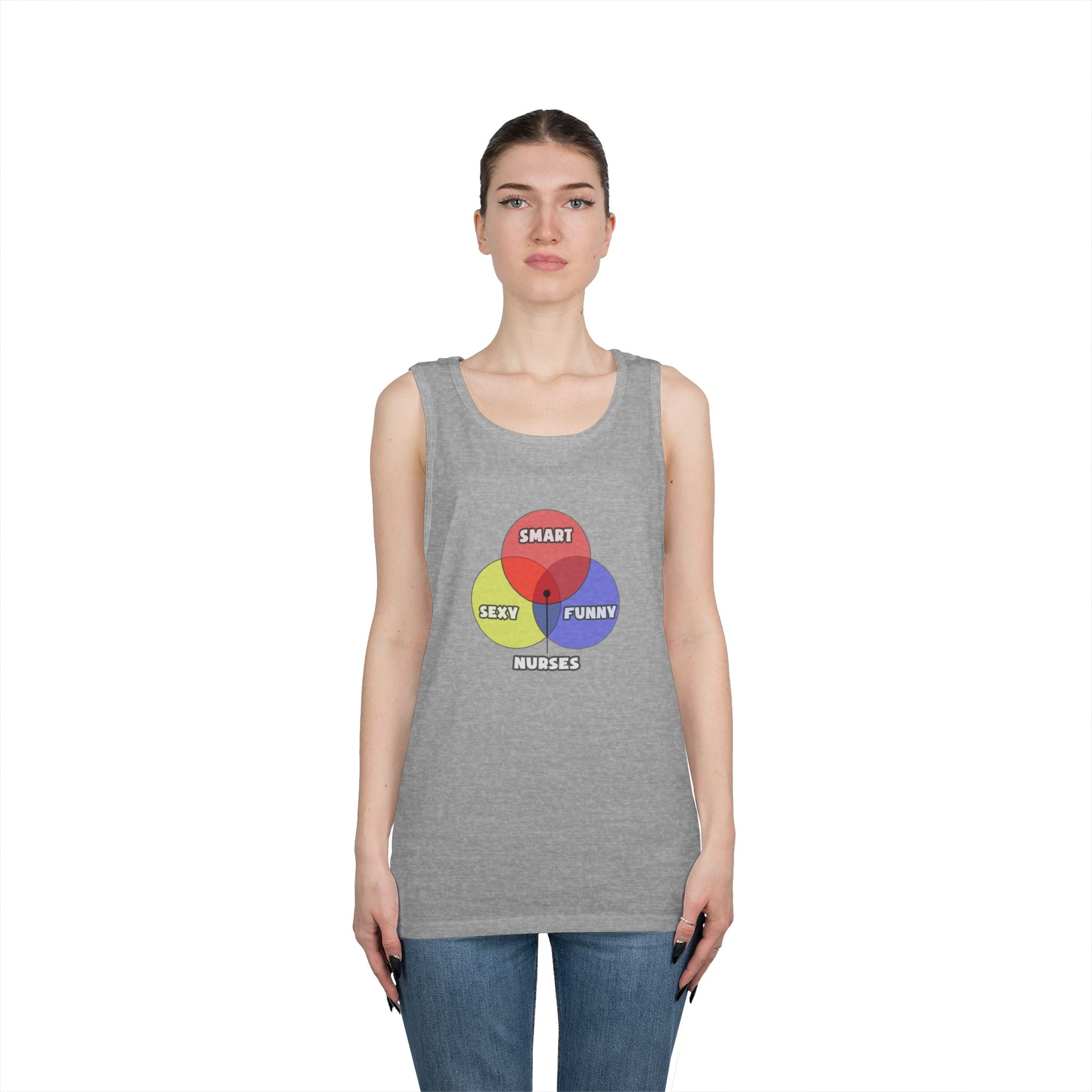 Venn Diagram .. Nurses - Unisex Heavy Cotton Tank Top