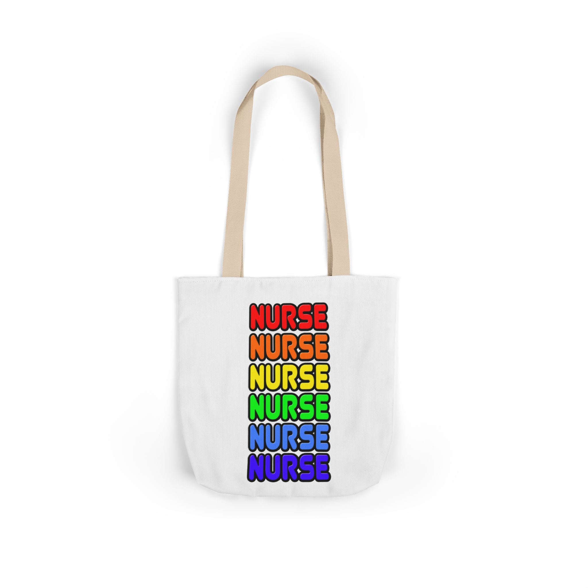 Rainbow Nurse - Canvas Tote Bag, 5-Color Straps