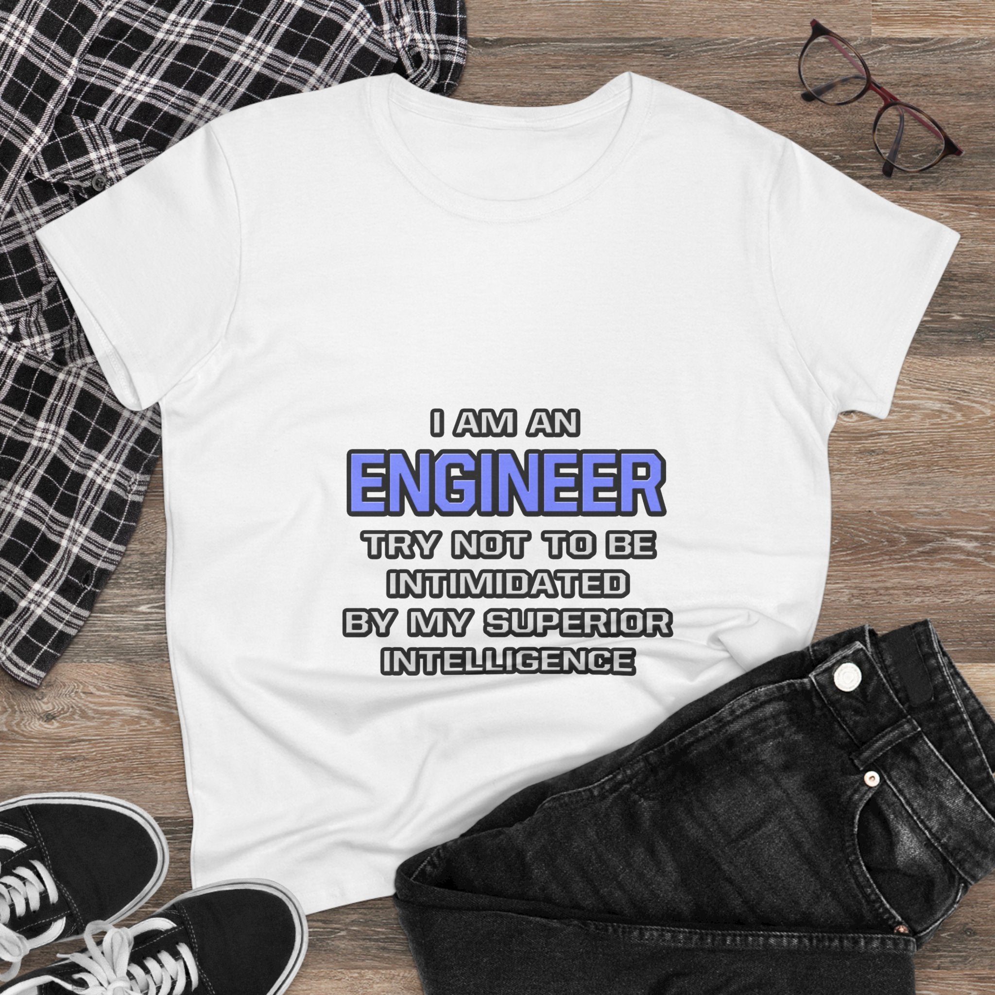 Engineer Joke ... Superior Intelligence - Women's Midweight Cotton Tee