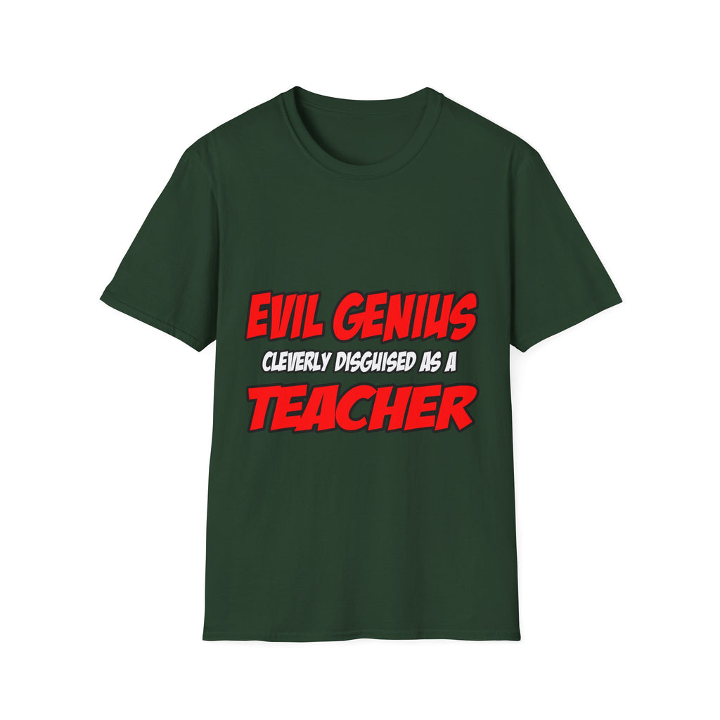 Evil Genius...Teacher - Unisex Softstyle T-Shirt