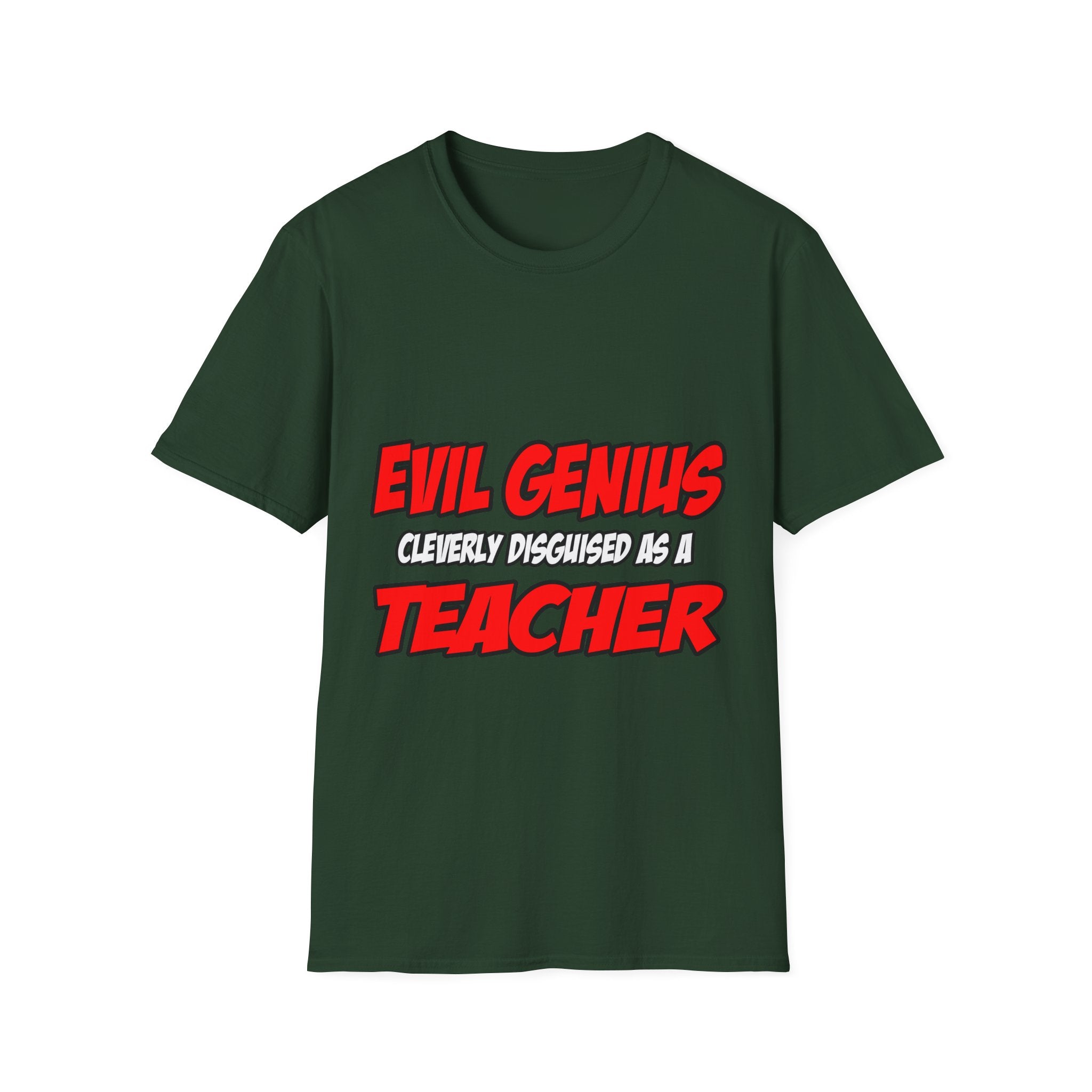 Evil Genius...Teacher - Unisex Softstyle T-Shirt