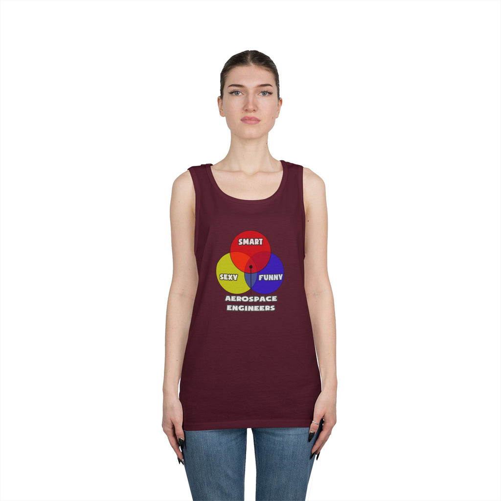 Venn Diagram .. Aerospace Engineers - Unisex Heavy Cotton Tank Top
