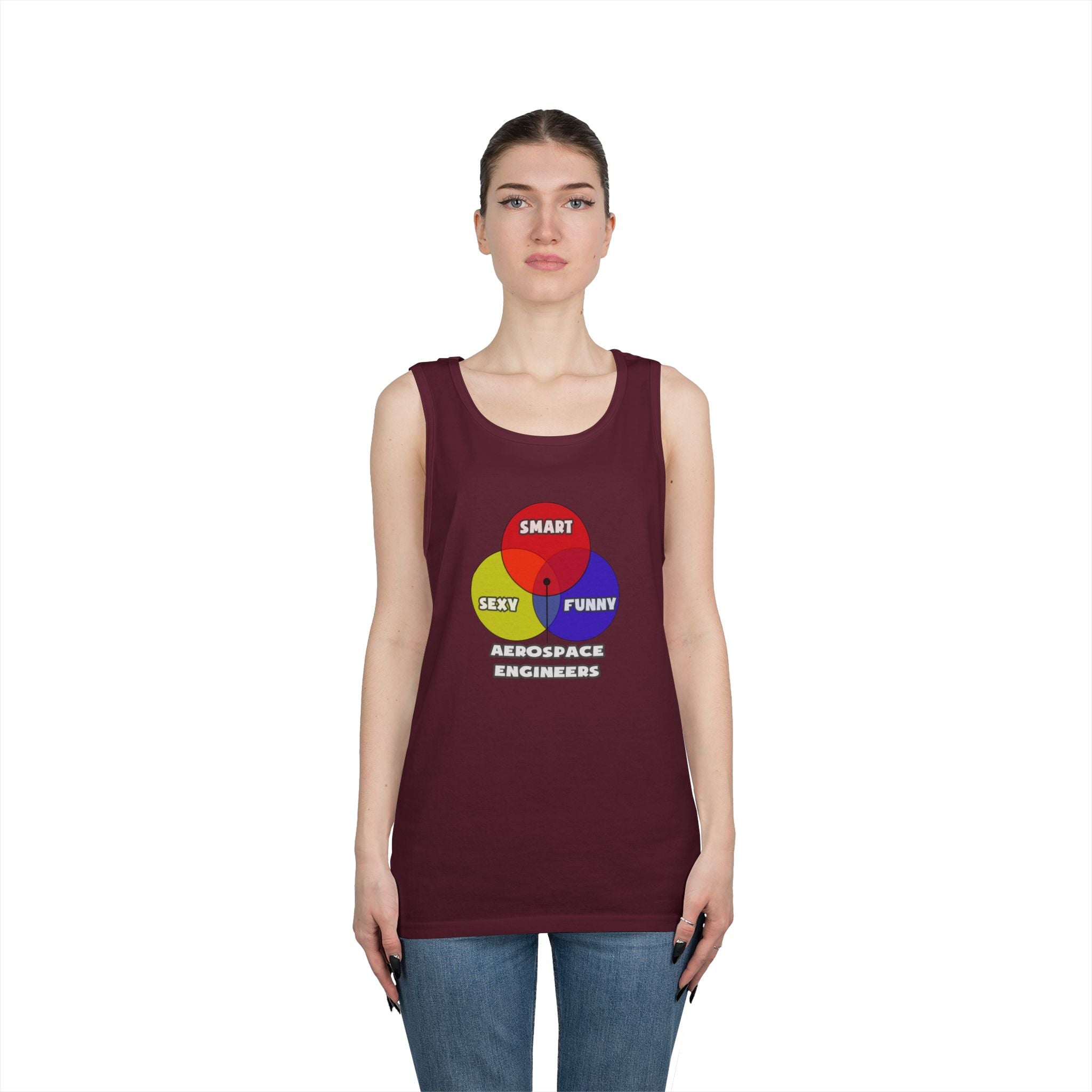Venn Diagram .. Aerospace Engineers - Unisex Heavy Cotton Tank Top