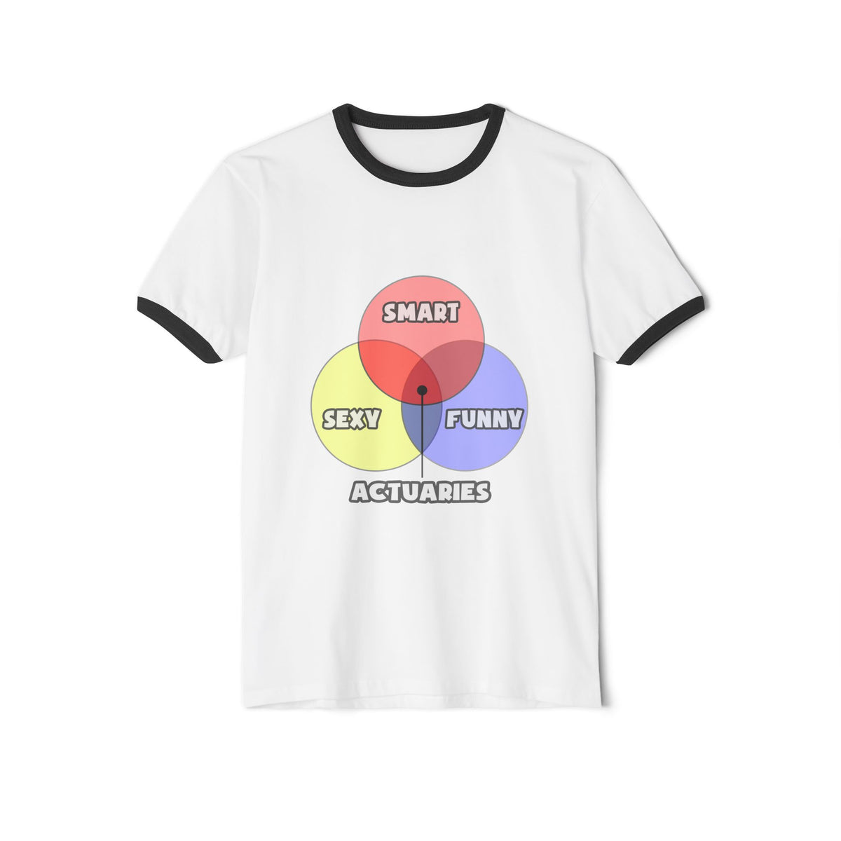 Venn Diagram .. Actuaries - Unisex Cotton Ringer T-Shirt